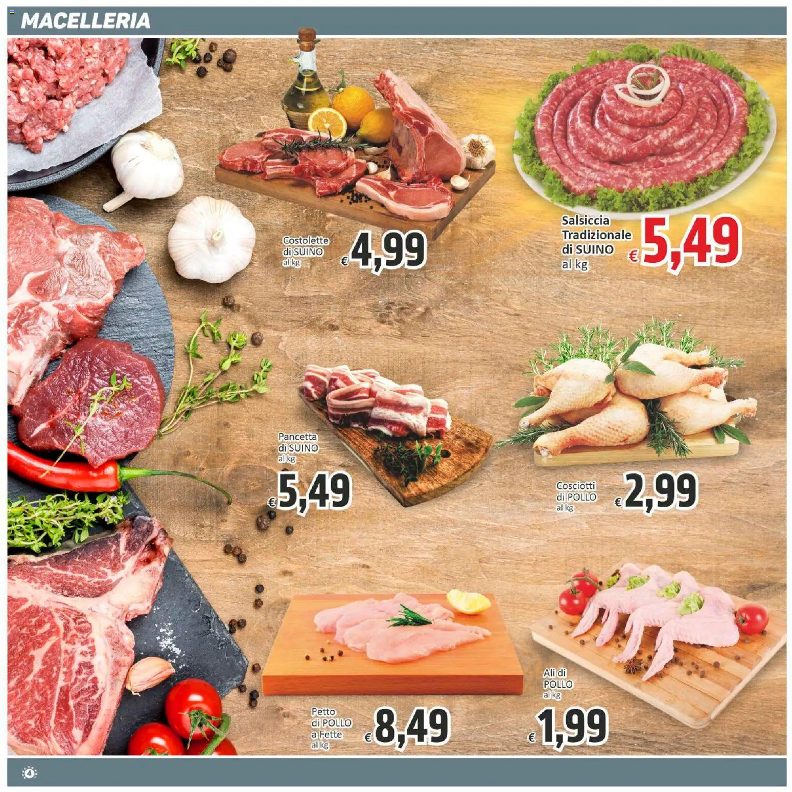 Volantino Paghi Poco del 10.11.2025 | Pagina: 4 | Prodotti: Pollo, Pancetta, Suino, Salsiccia