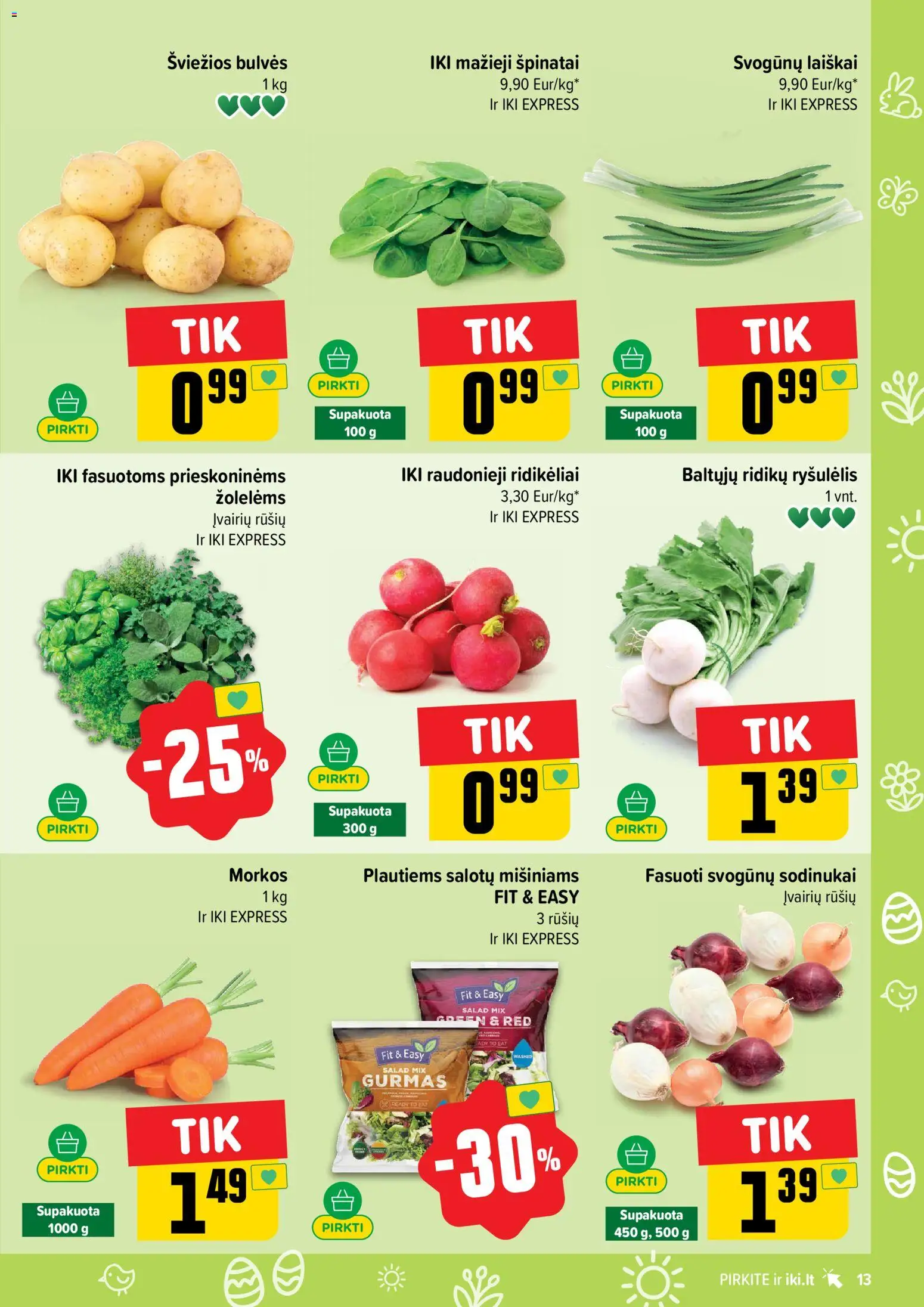 IKI akcijos nuo 16.03.2026 | Puslapis: 13 | Prekių: Bulvės, Morkos