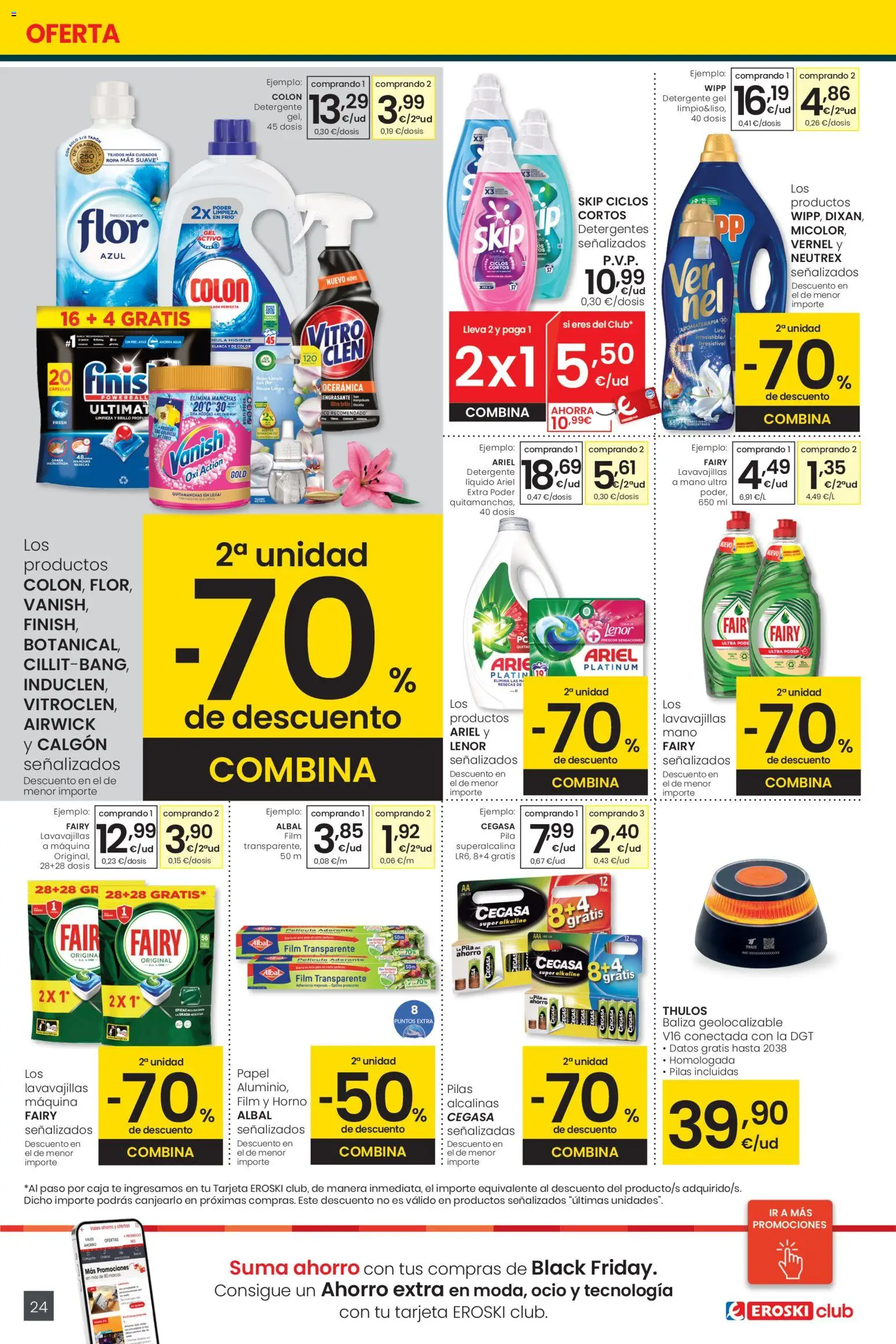 Eroski folleto │ válido desde el 13.11.2025 | Página: 24 | Productos: Quitamanchas, Detergente, Té, Caja