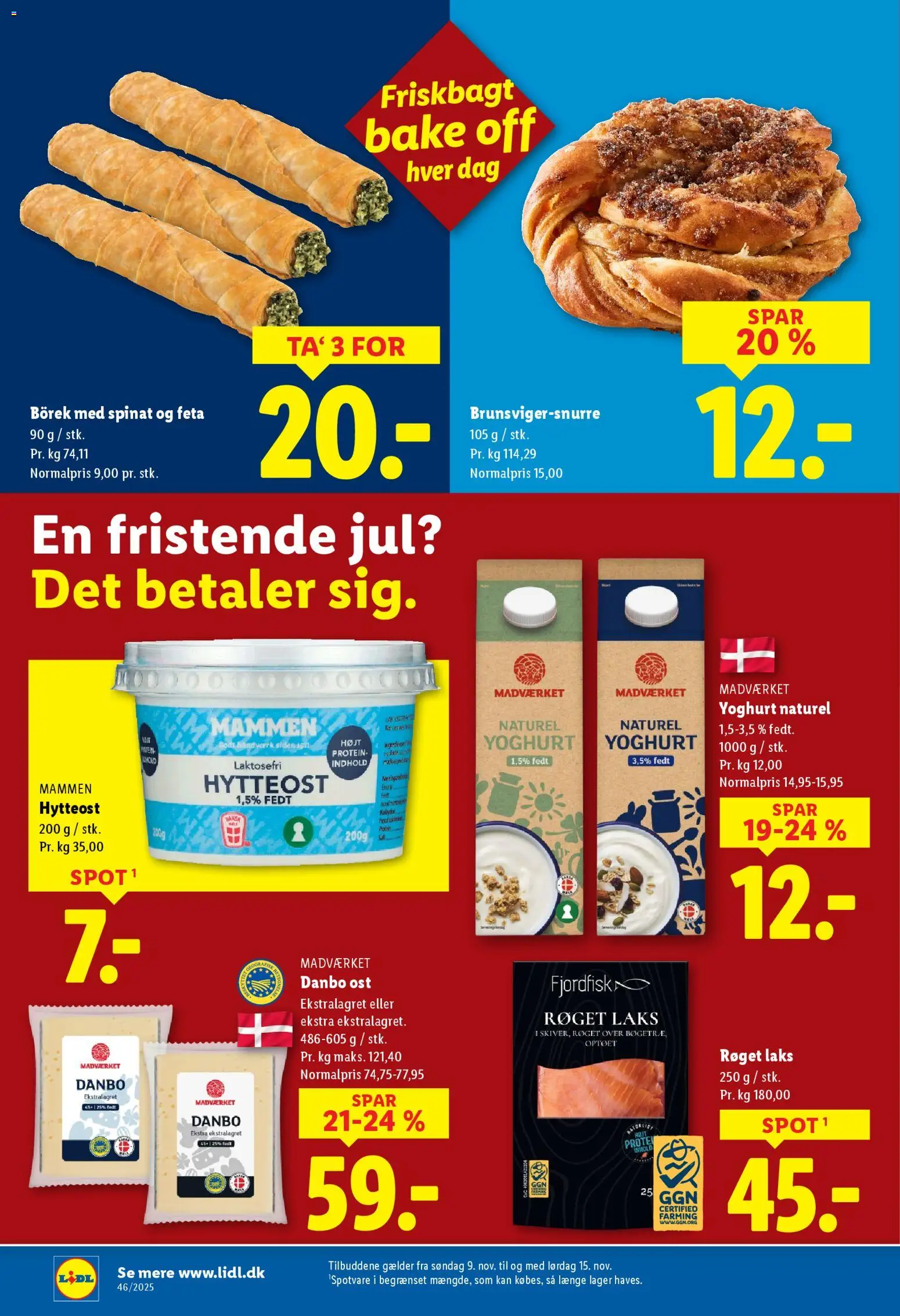 Lidl tilbudsavis – gyldig fra 09.11.2025 | Side: 6 | Produkter: Ost, Hytteost, Spinat, Søm