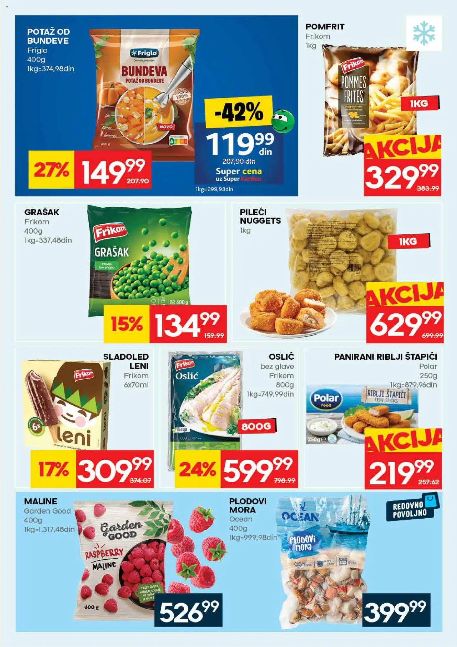 Roda katalog - važi od 09.04.2026 | Strana: 15 | Proizvode: Sladoled, Grašak, Riblji štapići, Oslić