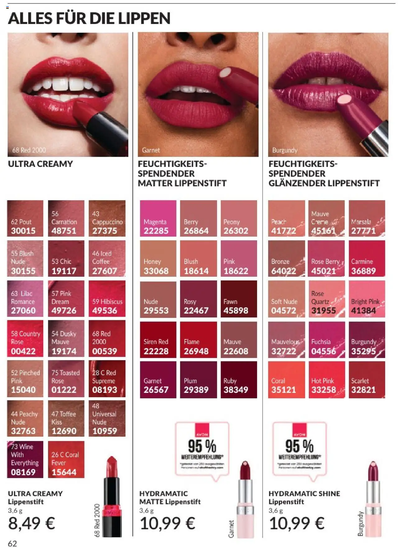 AVON Katalog August 2025 - gültig ab dem 01.08.2025 | Seite: 64 | Produkte: Coral, Lippenstift, Creme, Blush