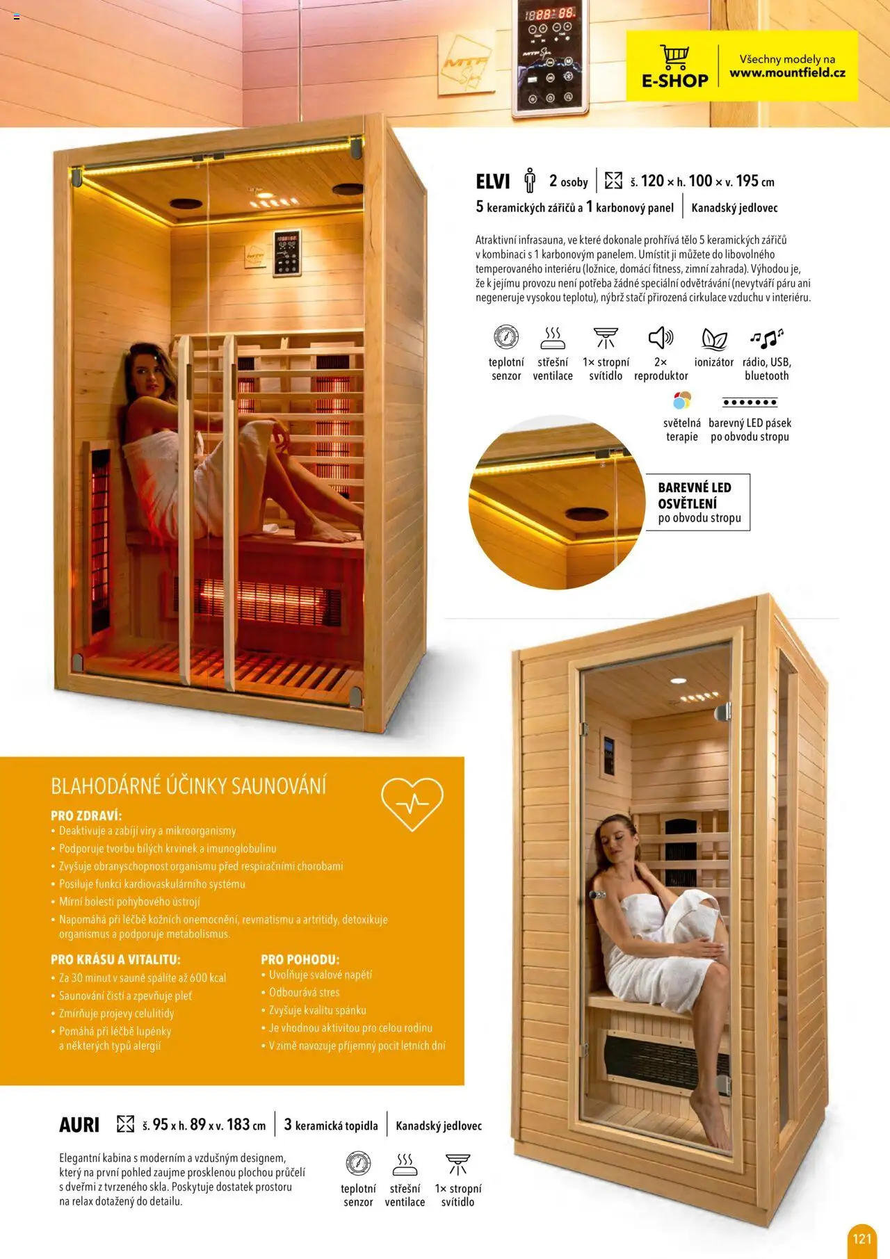 Mountfield katalog 2025 od 16.04.2025 | Strana: 121 | Produkty: Sauna, Reproduktor, USB, LED