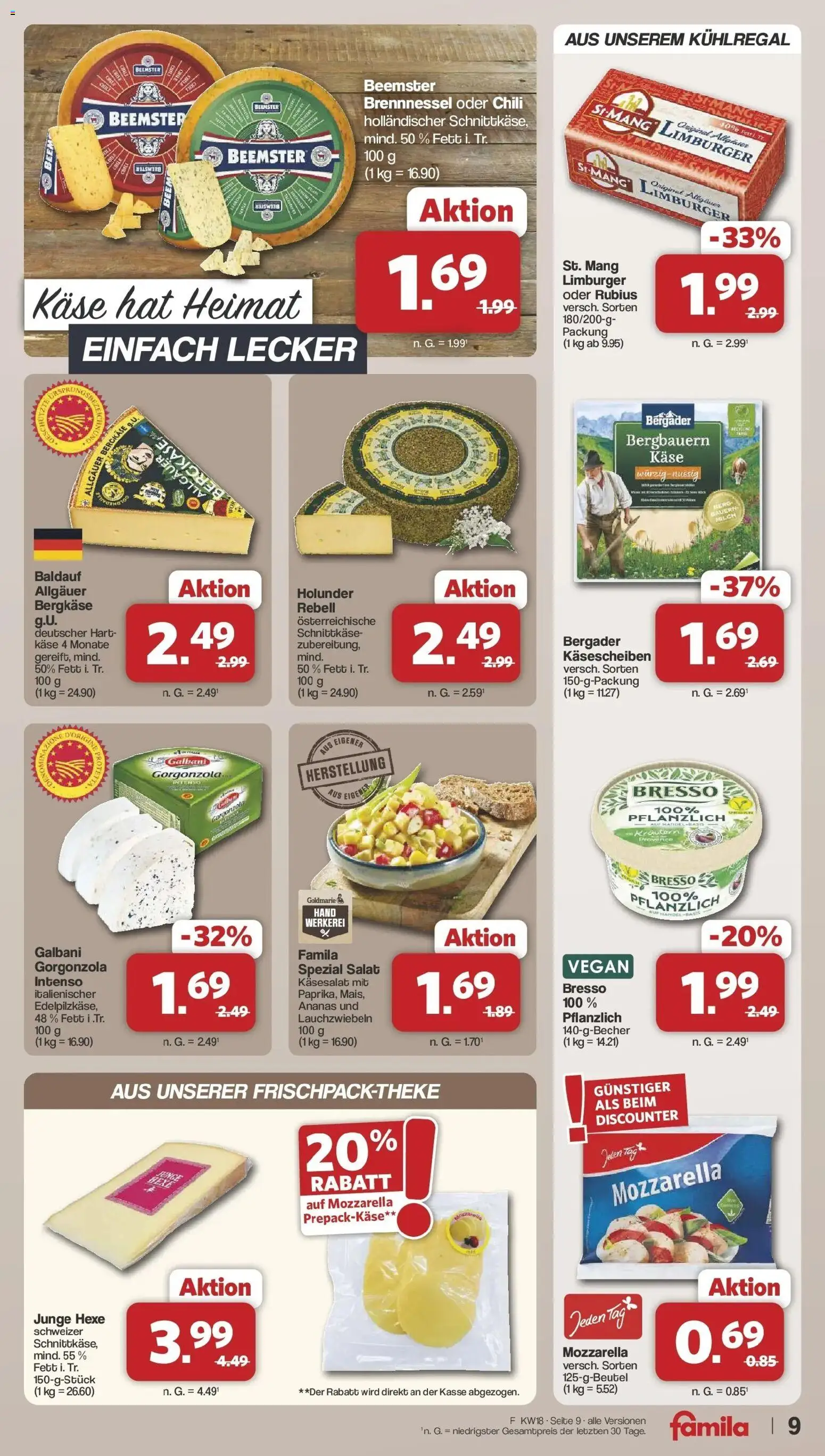 Famila Nordwest Wochenangebote – gültig ab 27.04.2026 | Seite: 9 | Produkte: Milch, Bresso, Chili, Salat
