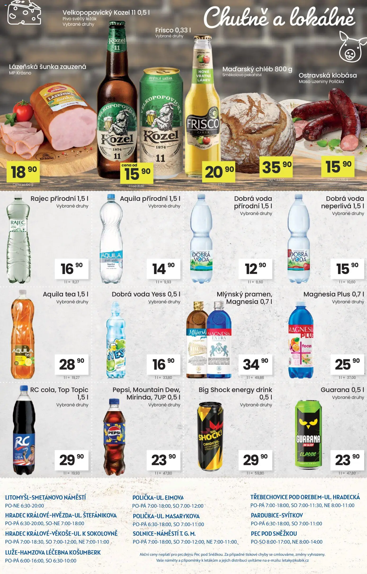 Kubík leták od 24.02.2026 | Strana: 4 | Produkty: Chléb, Uzeniny, Velkopopovický Kozel 11, Láhev