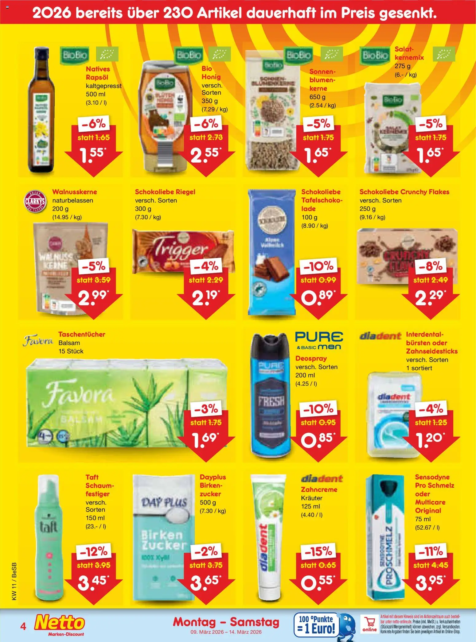 Netto Marken-Discount Prospekt 	 – gültig ab 09.03.2026 | Seite: 27 | Produkte: Rapsöl, Blumen, Deospray, Salat