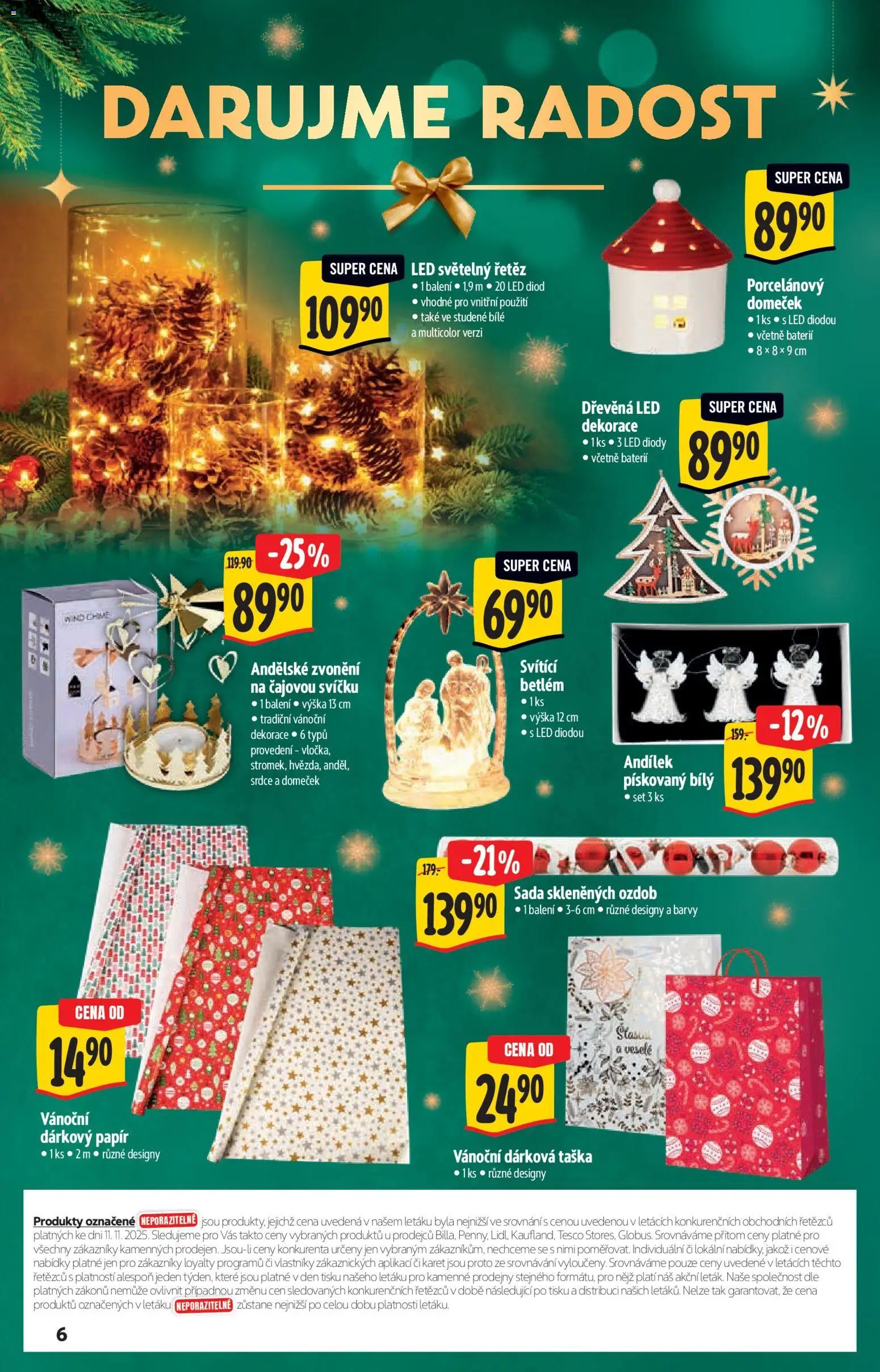 Albert katalog - Supermarket - Vianoce od 19.11.2025 | Strana: 6 | Produkty: Taška, Světelný řetěz, Barvy, Dekorace