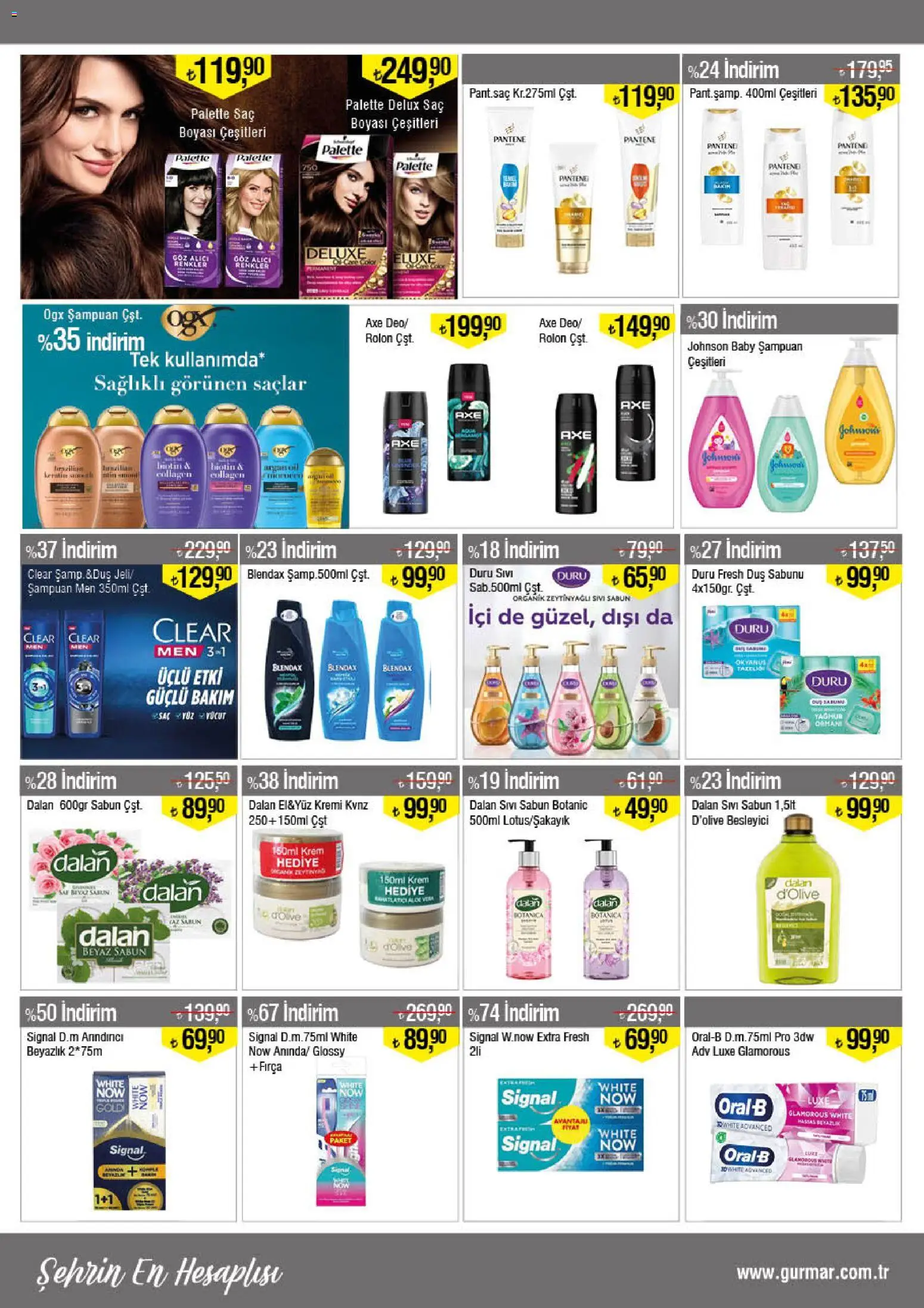 Gürmar - Katalog - 16.02.2026 tarihinden itibaren geçerlidir | Sayfa: 12 | Ürünler: Duş, Şampuan, Fırça, Krem