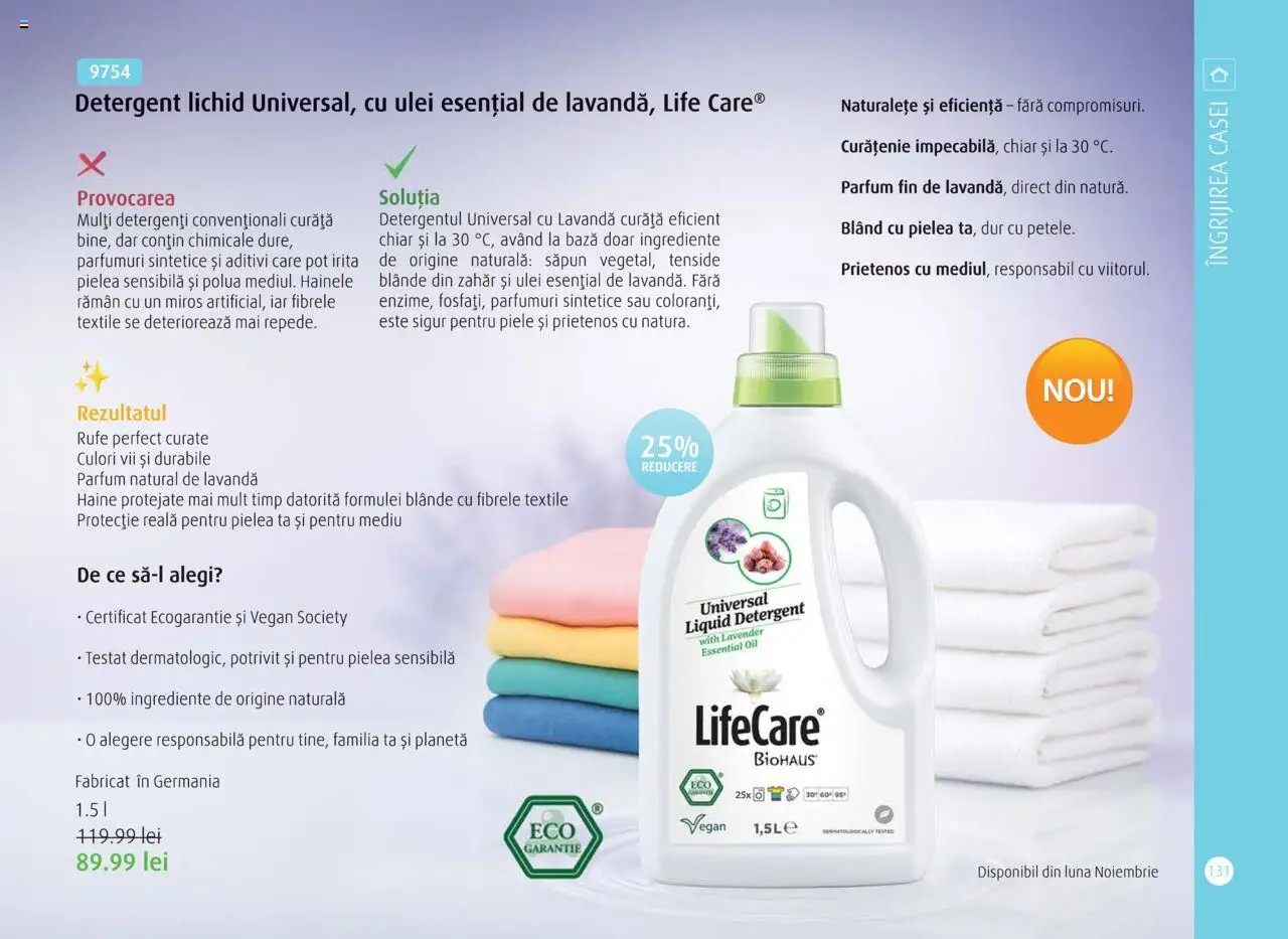 Noul catalog Life Care – valabil de la 01.10.2025 | Pagină: 133 | Produse: Șal, Săpun, Detergent, Zahăr