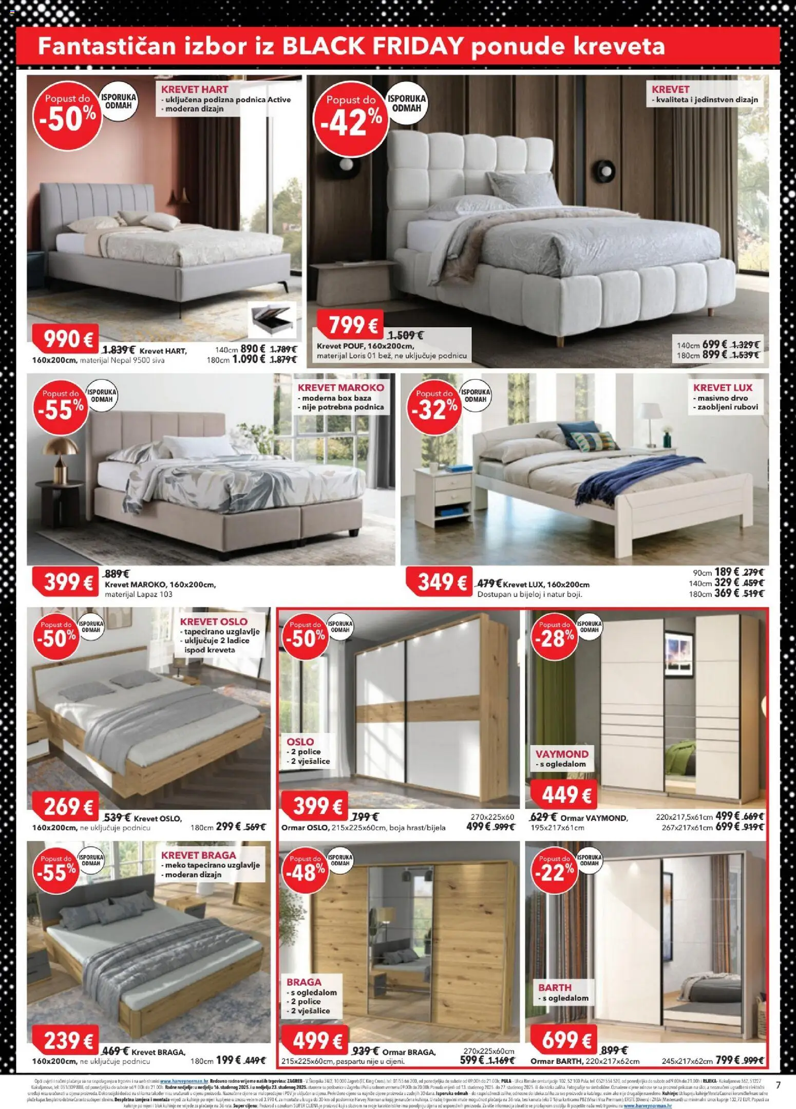 Harvey Norman katalog | vrijedi od 13.11.2025 | Stranica: 7 | Proizvodi: Krevet, Ormar, Ladice, Vješalice