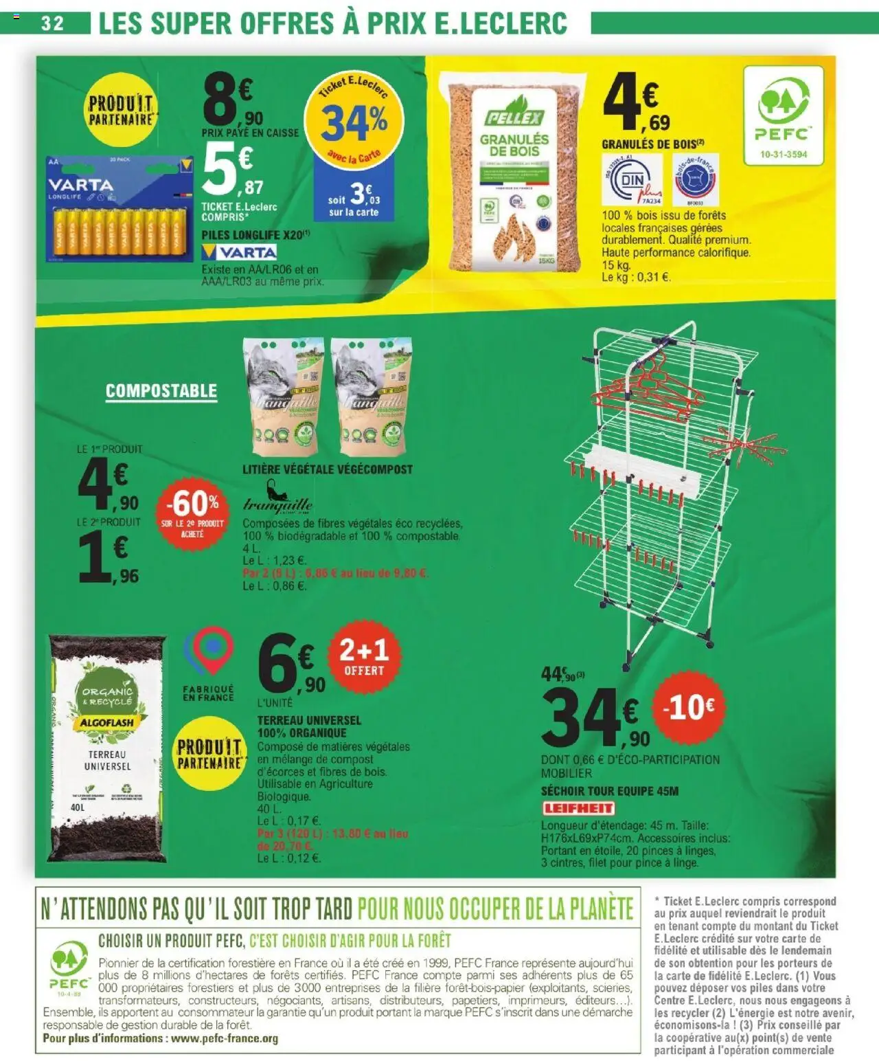  | Page: 32 | Produits: Séchoir, Litière, Terreau, Piles