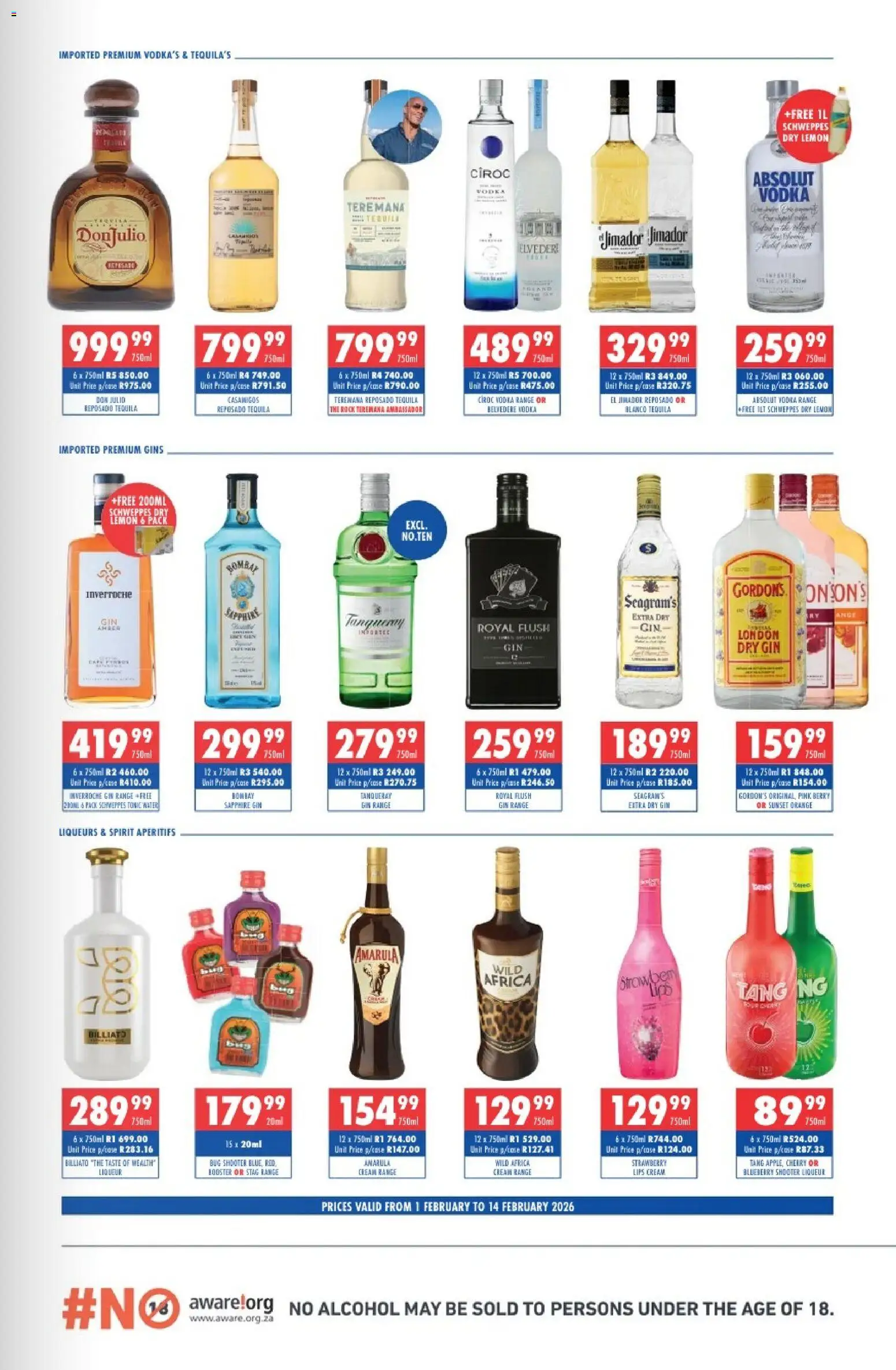 New Ultra Liquors catalogue – valid from 01.02.2026 | Page: 3 | Products: Tonic, Vodka, Water, Lemon