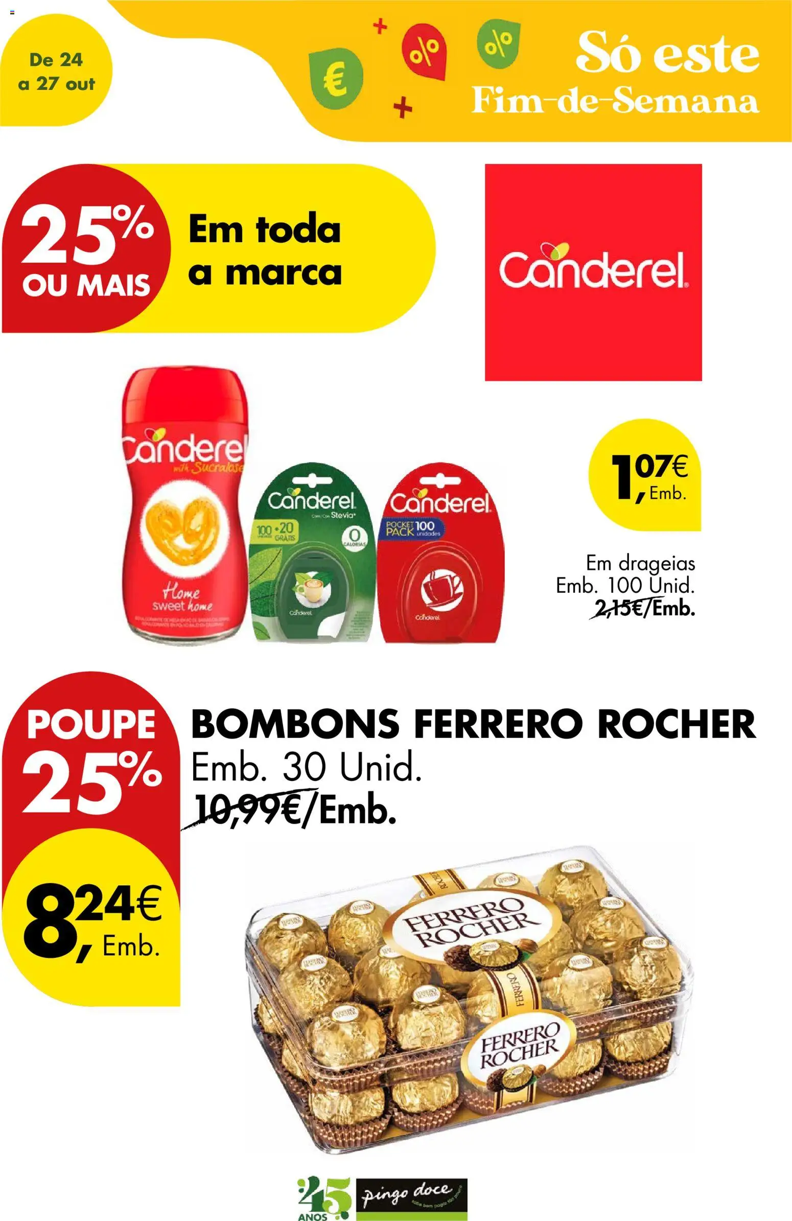 Pingo Doce Poupe este Fim de Semana │ válido de 24.10.2025 | Página: 11 | Produtos: Ferrero rocher, Stevia, Chocolate