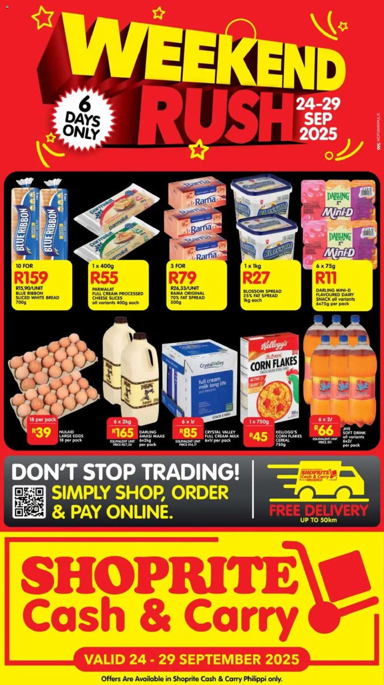 New Shoprite catalogue – valid from 24.09.2025 | Page: 1 | Products: Milk, Cheese, Eggs, Fat spread