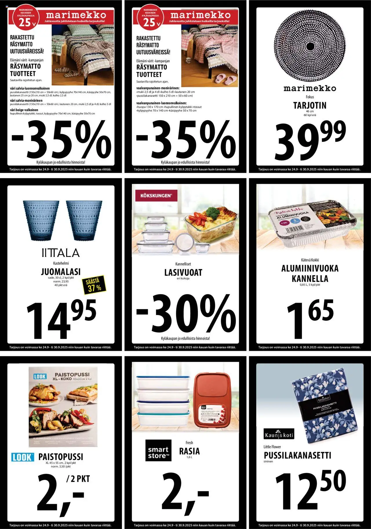 Tuuri tarjoukset – voimassa 24.09.2025 alkaen | Sivu: 8 | Tuotteet: Pussilakanasetti, Muki, Lautanen, Huopa