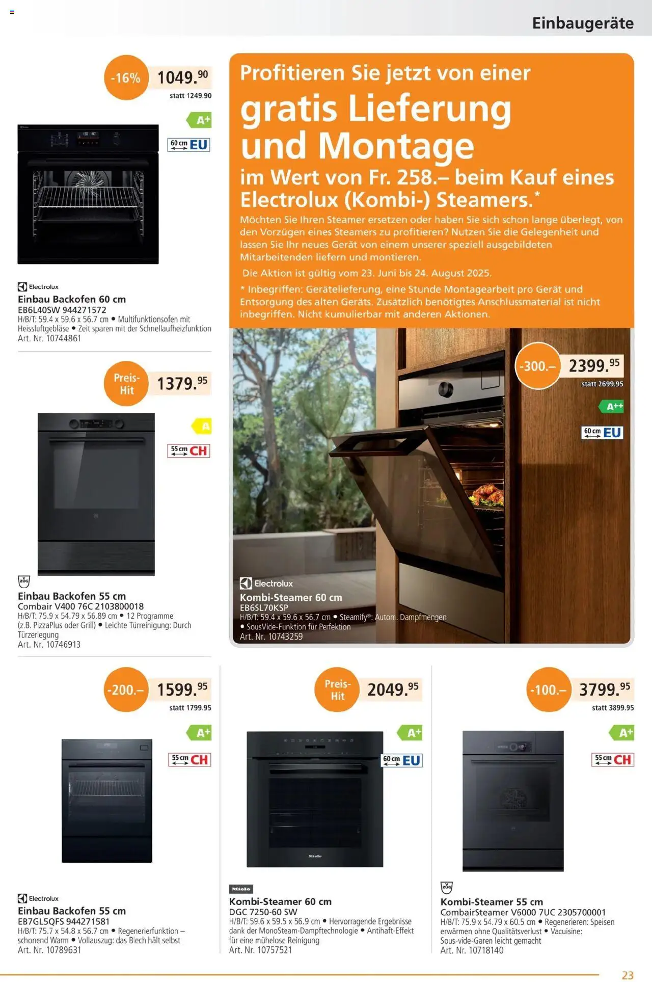 Fust Aktionen ab 28.07.2025 | Seite: 23 | Produkte: Backofen, Miele