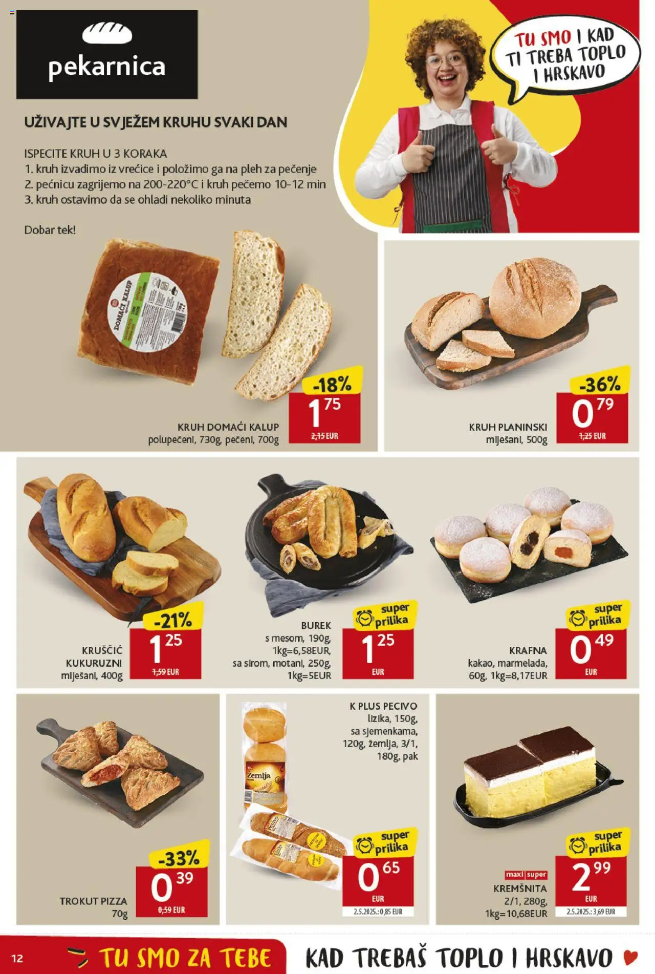 Konzum katalog | vrijedi od 28.05.2025 | Stranica: 12 | Proizvodi: Kruh, Pizza, Burek, Pecivo