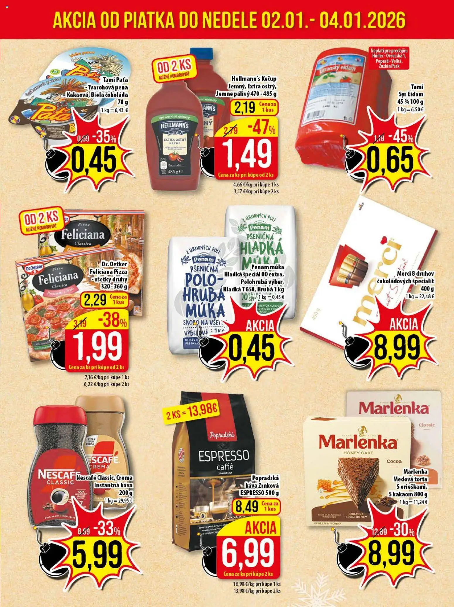 Nové Klas akcie – leták je platný od 29.12.2025 | Strana: 24 | Produkty: Syr, Káva, Eidam, Merci