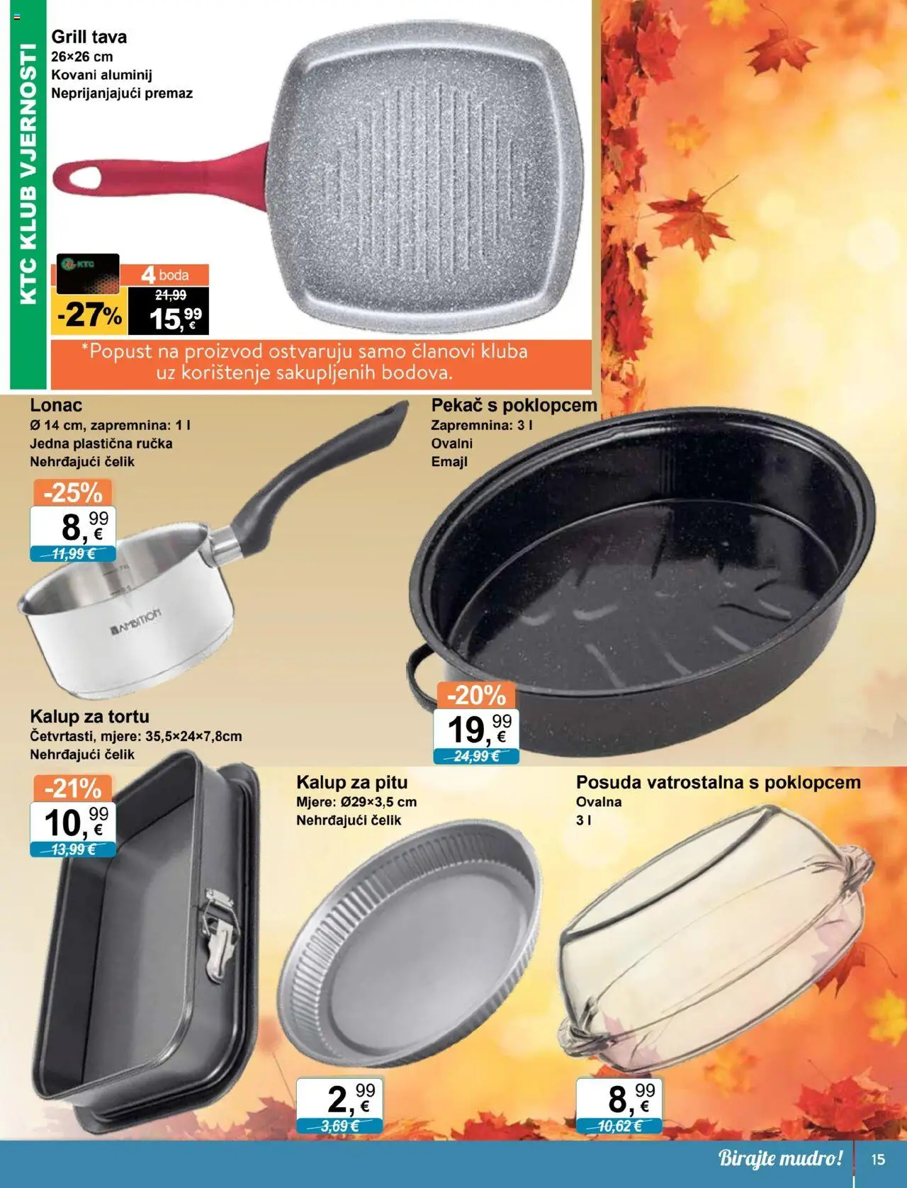 KTC katalog | vrijedi od 08.10.2025 | Stranica: 15 | Proizvodi: Grill tava, Tava, Lonac