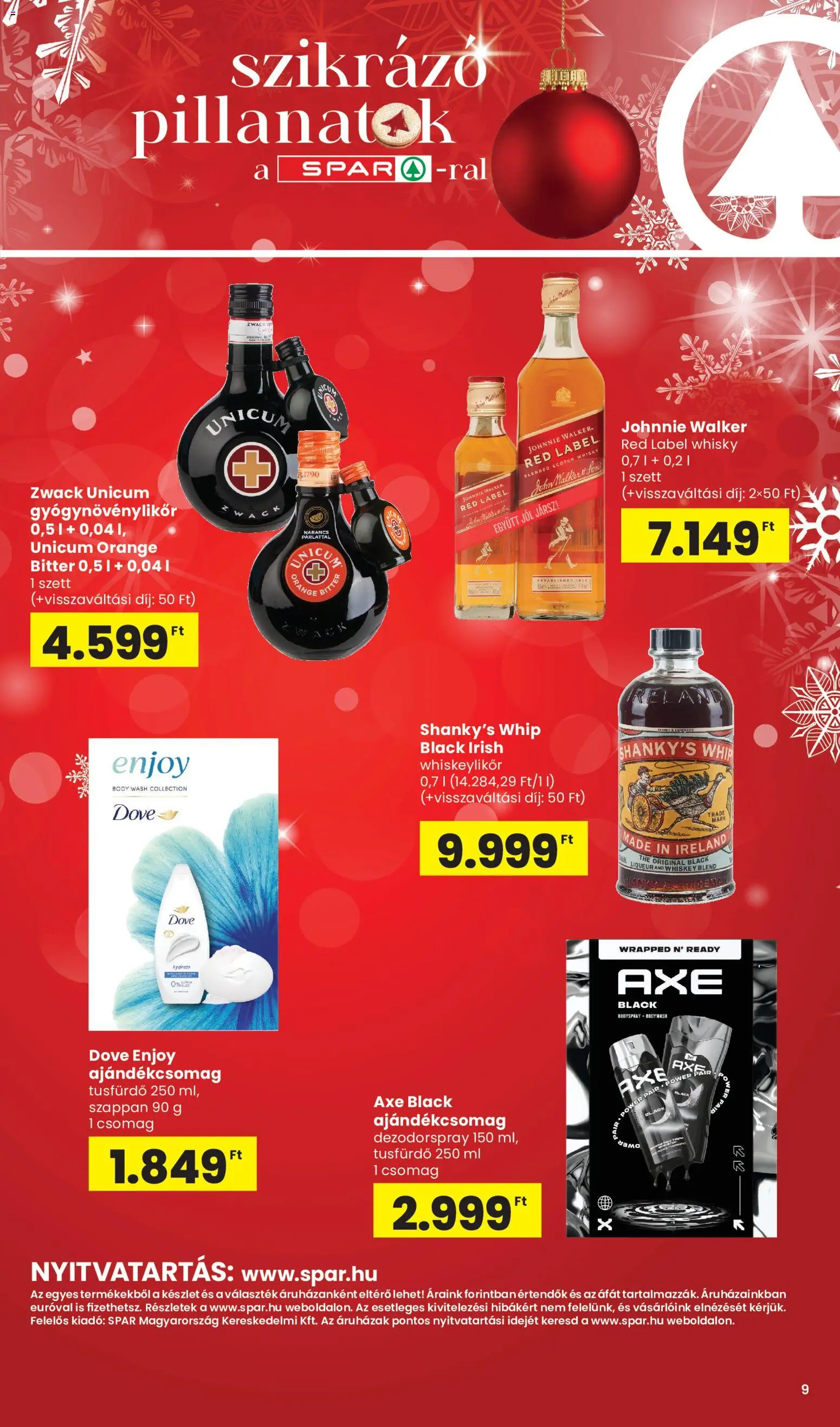 Spar akciós ujság - amely érvényes a következő dátumtól: 06.11.2025 | Oldal: 9 | Termékek: Body, Narancs, Szappan, Whisky