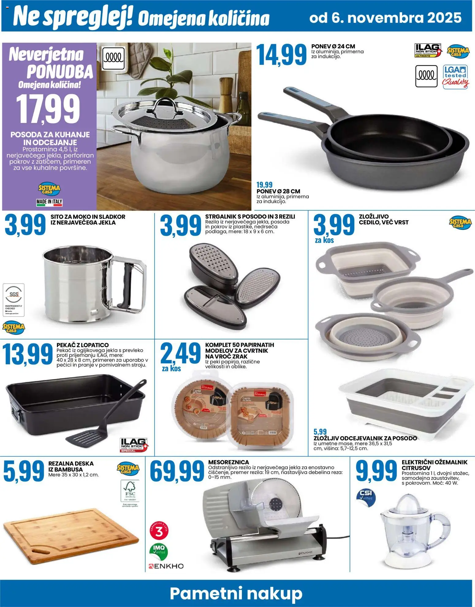 Novi Eurospin katalog ponudbe – veljaven od 06.11.2025 | Stran: 14 | Izdelki: Mesoreznica, Kos, Sladkor