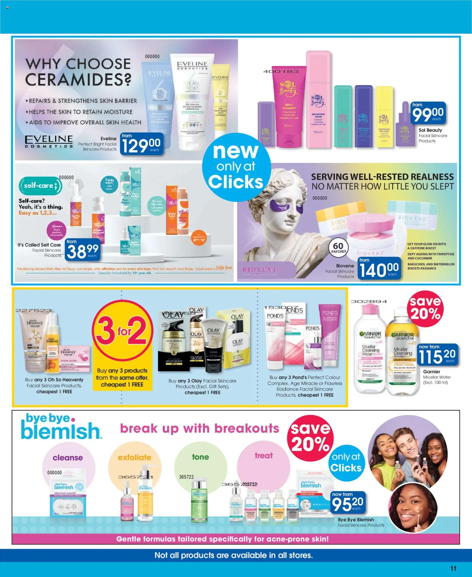 New Clicks catalogue – valid from 23.10.2025 | Page: 11 | Products: Micellar water, Cream, Water