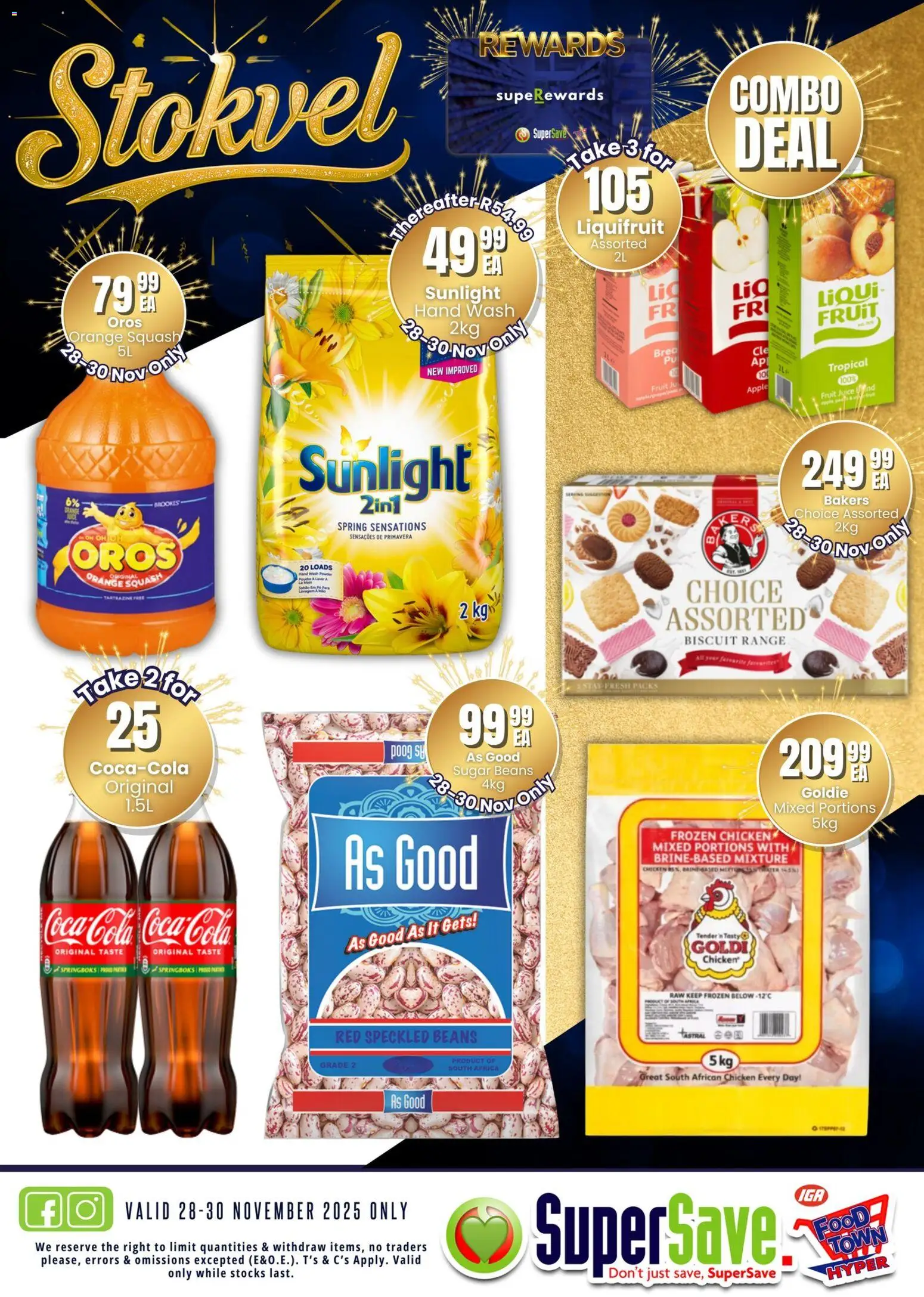 New Super Save catalogue – valid from 28.11.2025 | Page: 1 | Products: Beans, Squash, Powder, Sugar