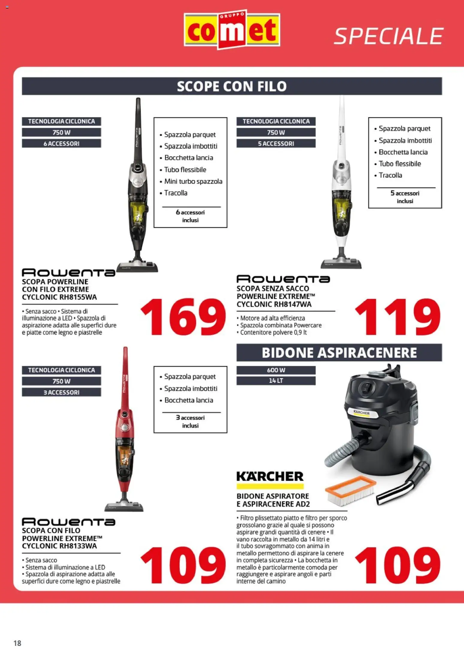 Volantino Comet del 20.02.2026 | Pagina: 18 | Prodotti: Spazzola, Tubo, Scopa, Piatto