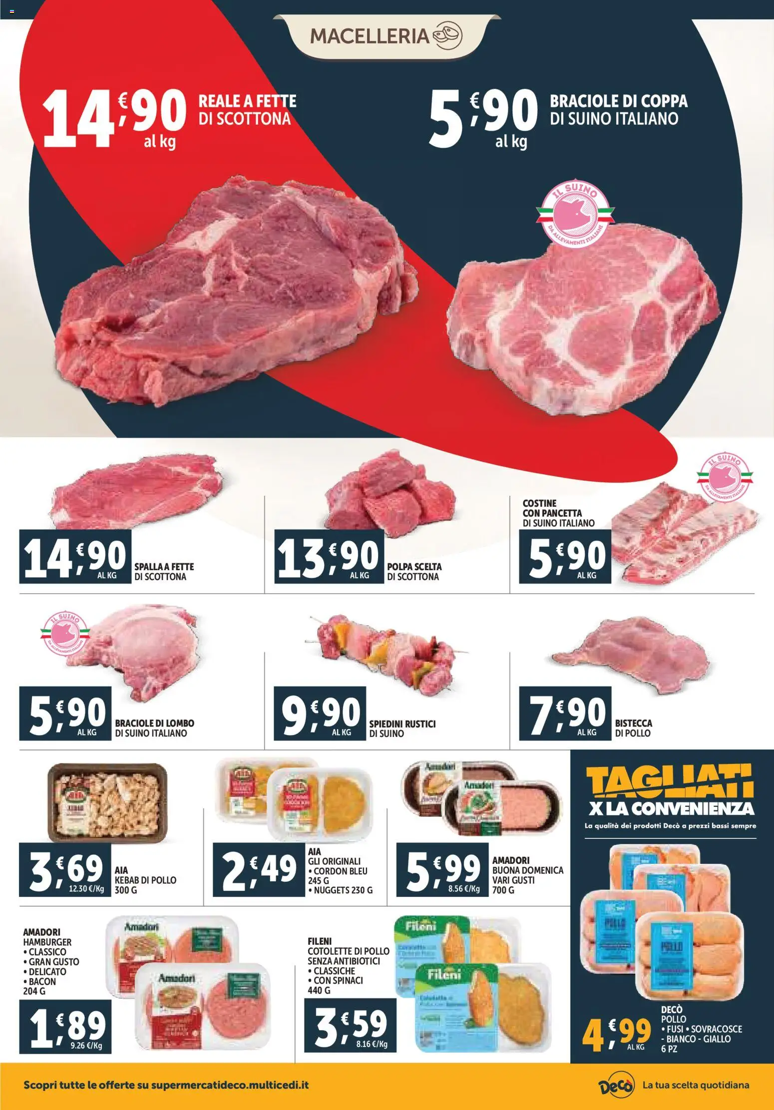 Volantino Decò del 20.11.2025 | Pagina: 4 | Prodotti: Pancetta, Nuggets, Suino, Rustici