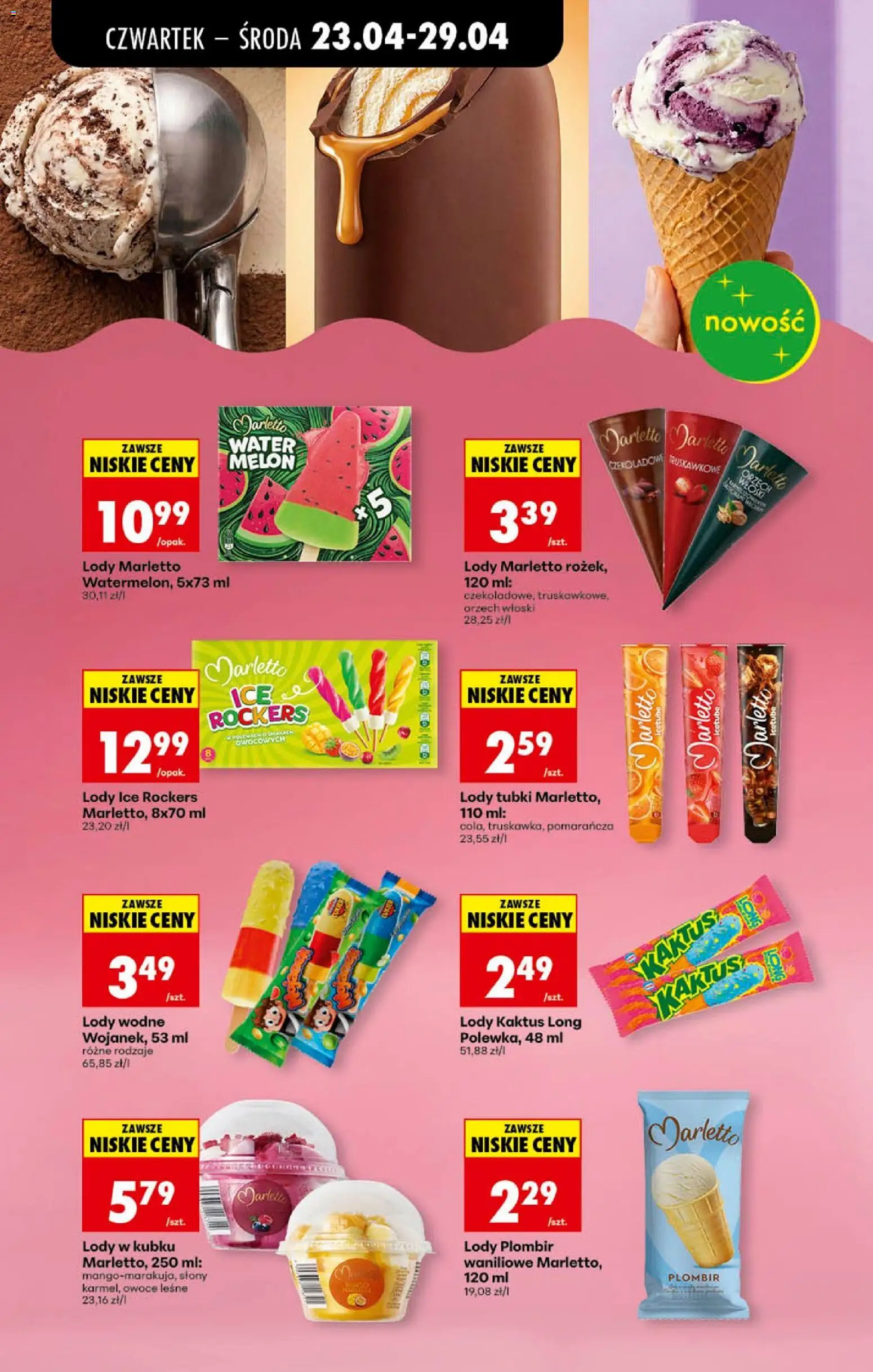 Biedronka Polsko leták - Codziennie niskie ceny od 23.04.2026 | Strana: 67 | Produkty: Plombir