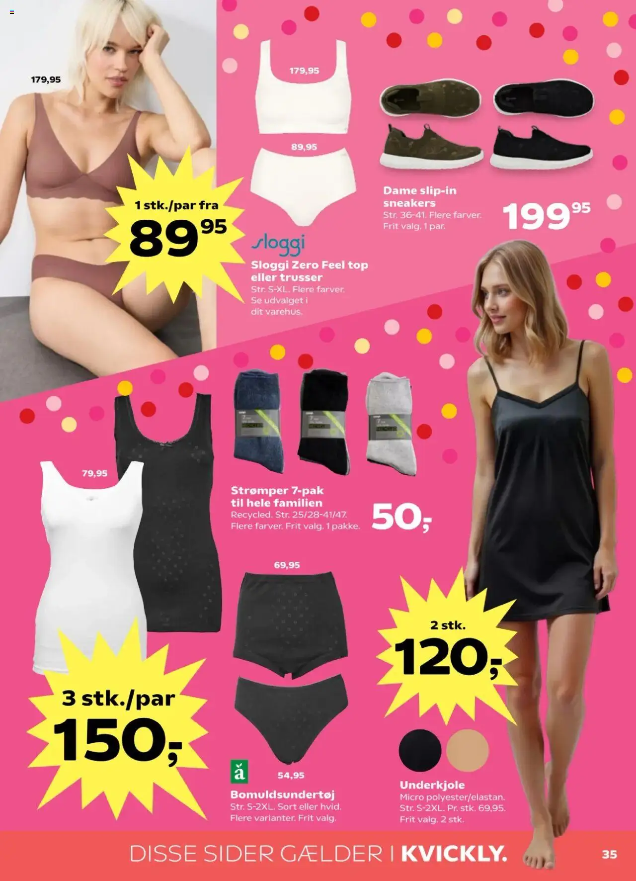 Kvickly Tilbudsavis gyldig fra 15.08.2025 | Side: 35 | Produkter: Trusser, Sneakers, Strømper