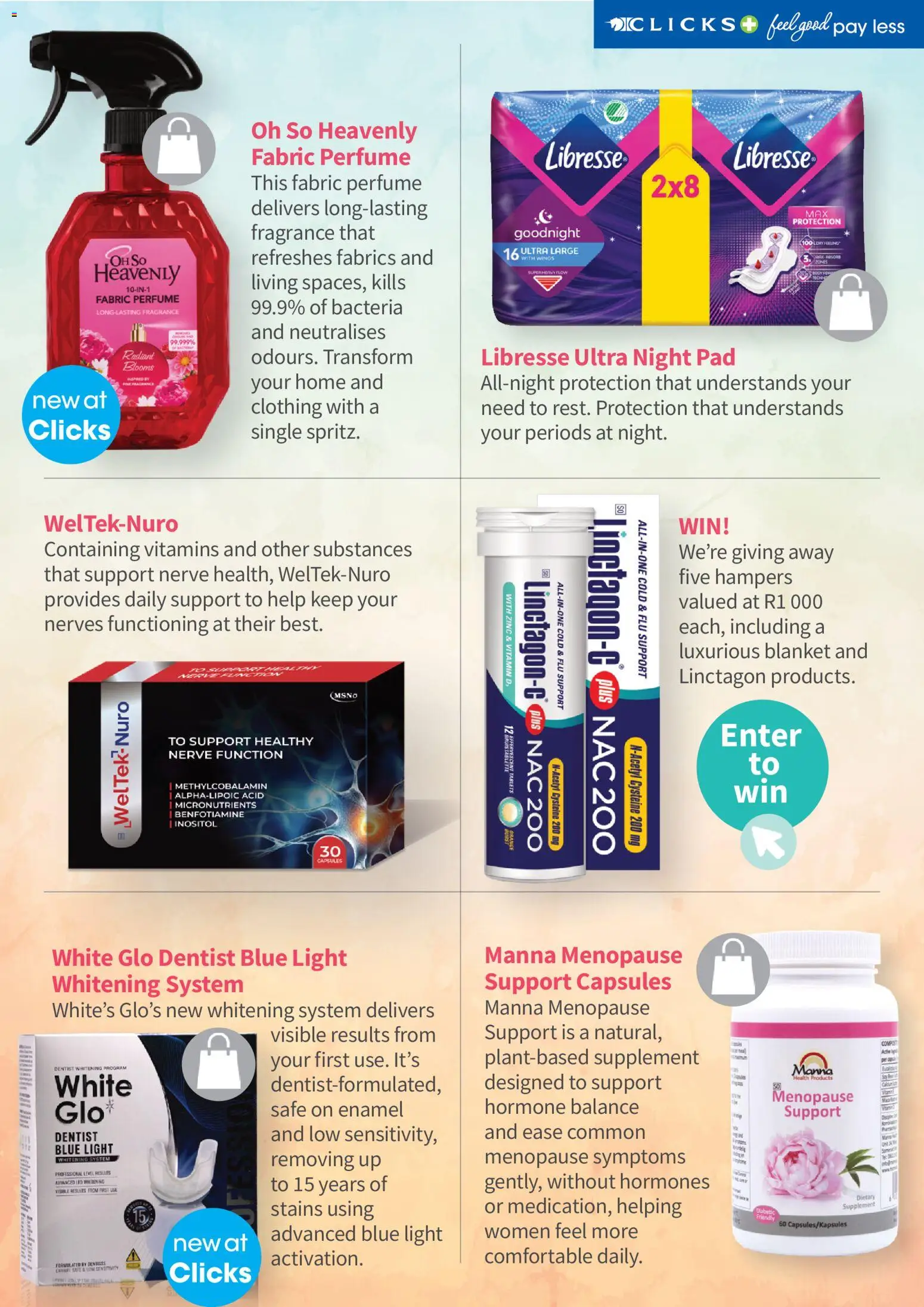 New Clicks catalogue – valid from 01.04.2026 | Page: 64 | Products: Blanket, Light, Fragrance, Enamel