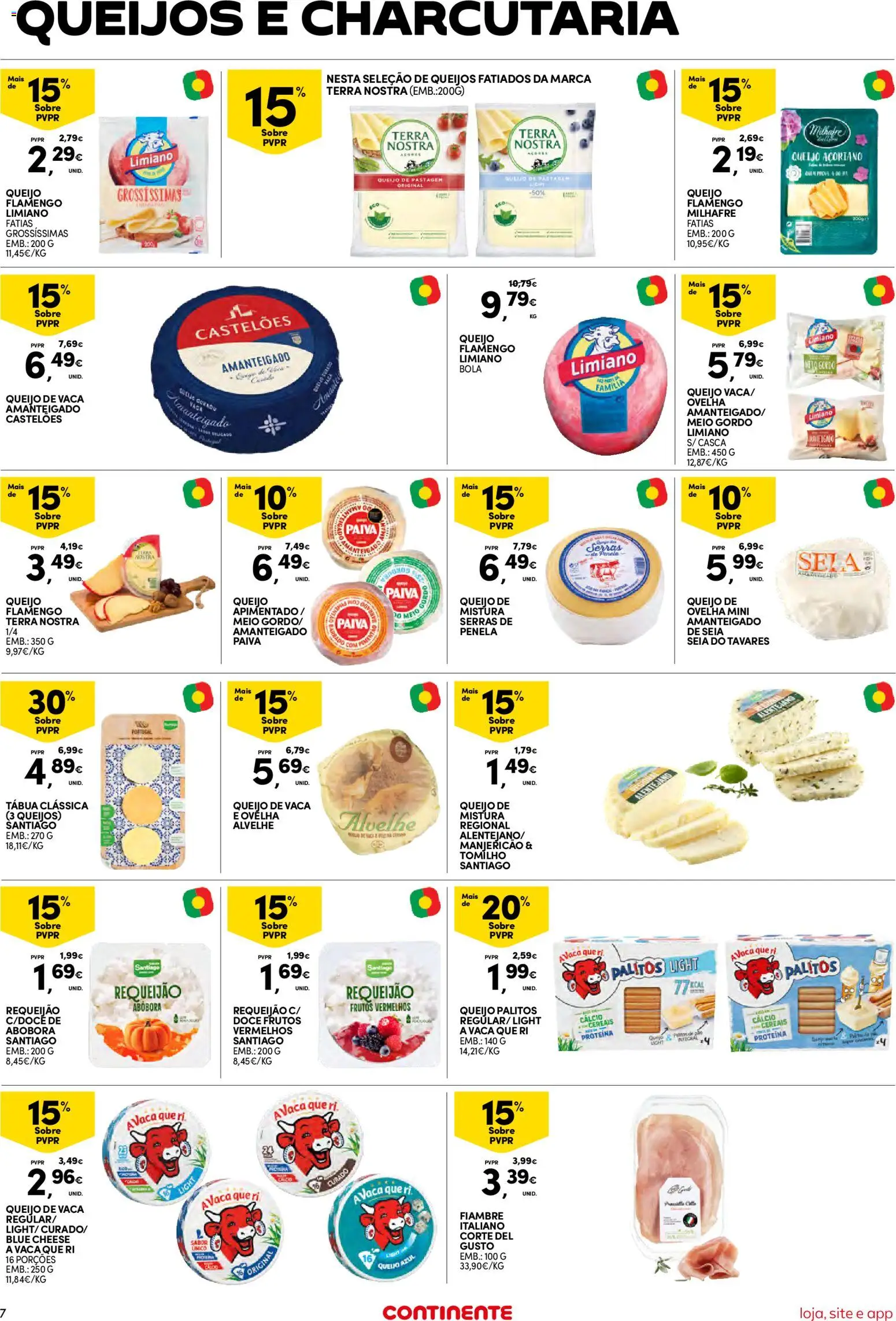 Continente Semanal Continente Bom Dia │ válido de 13.01.2026 | Página: 7 | Produtos: Faca, Cálcio, Requeijão, Proteina