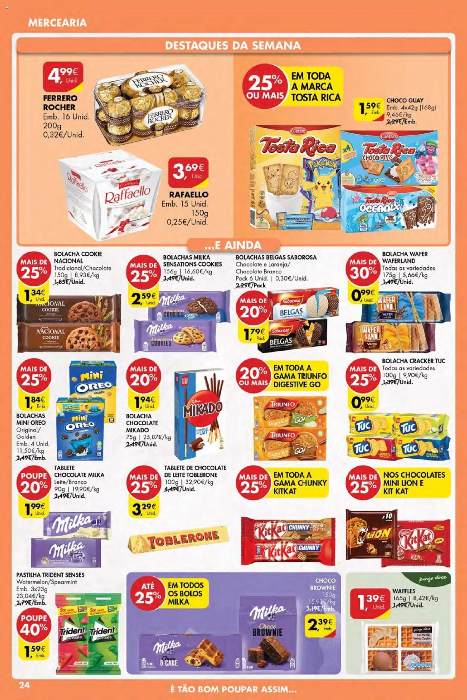 Pingo Doce Poupe Esta Semana Açores │ válido de 02.04.2026 | Página: 24 | Produtos: Bolachas, Ferrero rocher, Nestlé, Chocolate