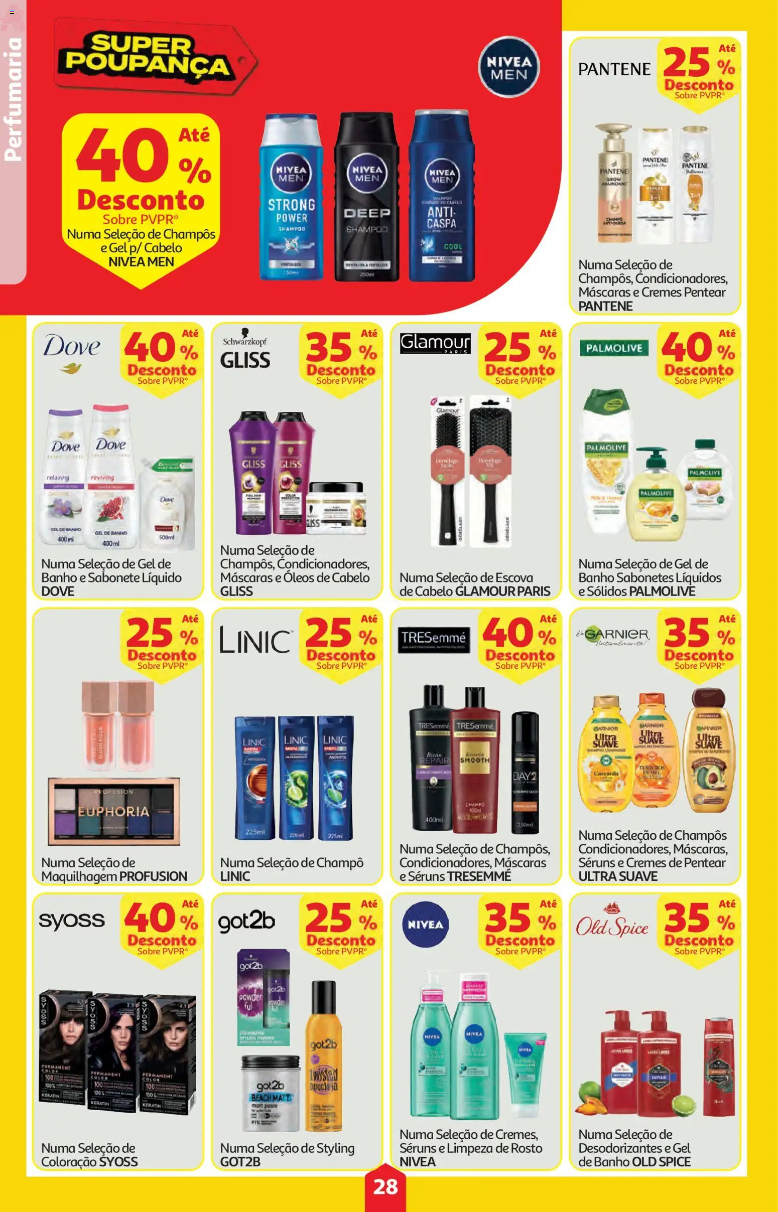 Auchan folheto │ válido de 09.04.2026 | Página: 28 | Produtos: Sabonete líquido, Gel de banho, Sabonete, Escova de cabelo