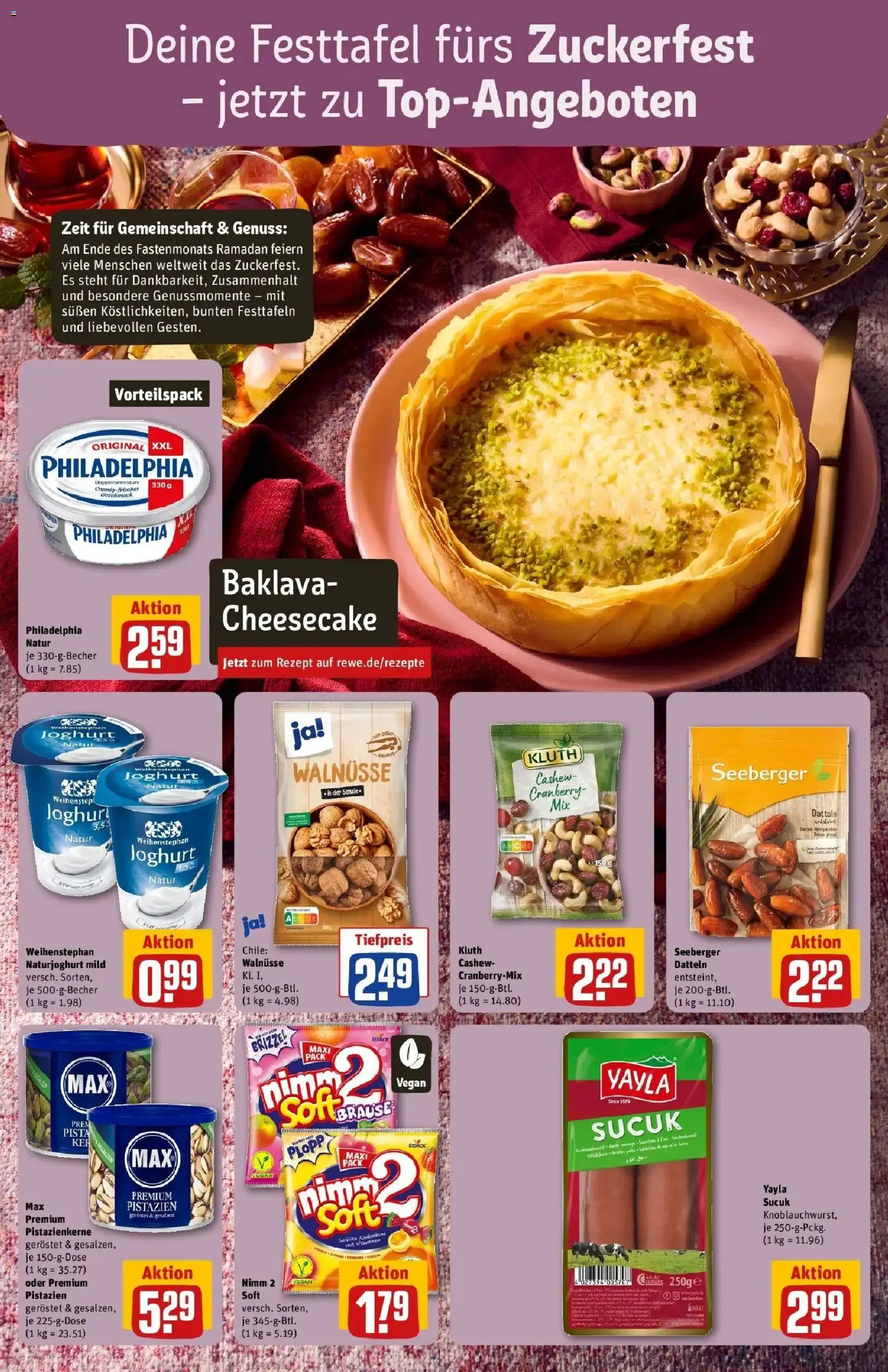 Rewe Prospekt Köln / Bickendorf	 – gültig ab 15.03.2026 | Seite: 26 | Produkte: Walnüsse, Joghurt, Philadelphia, Pistazien