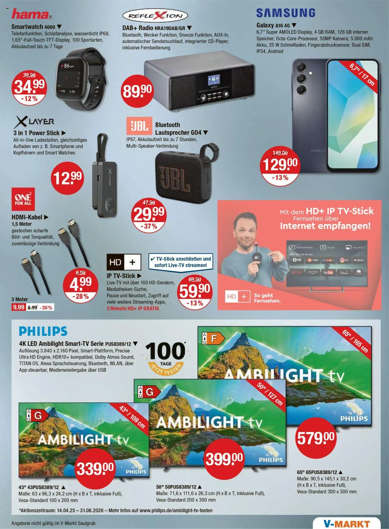 V-Markt - Oberbayern – gültig ab 18.09.2025 | Seite: 23 | Produkte: Philips, Samsung, Radio, Wecker