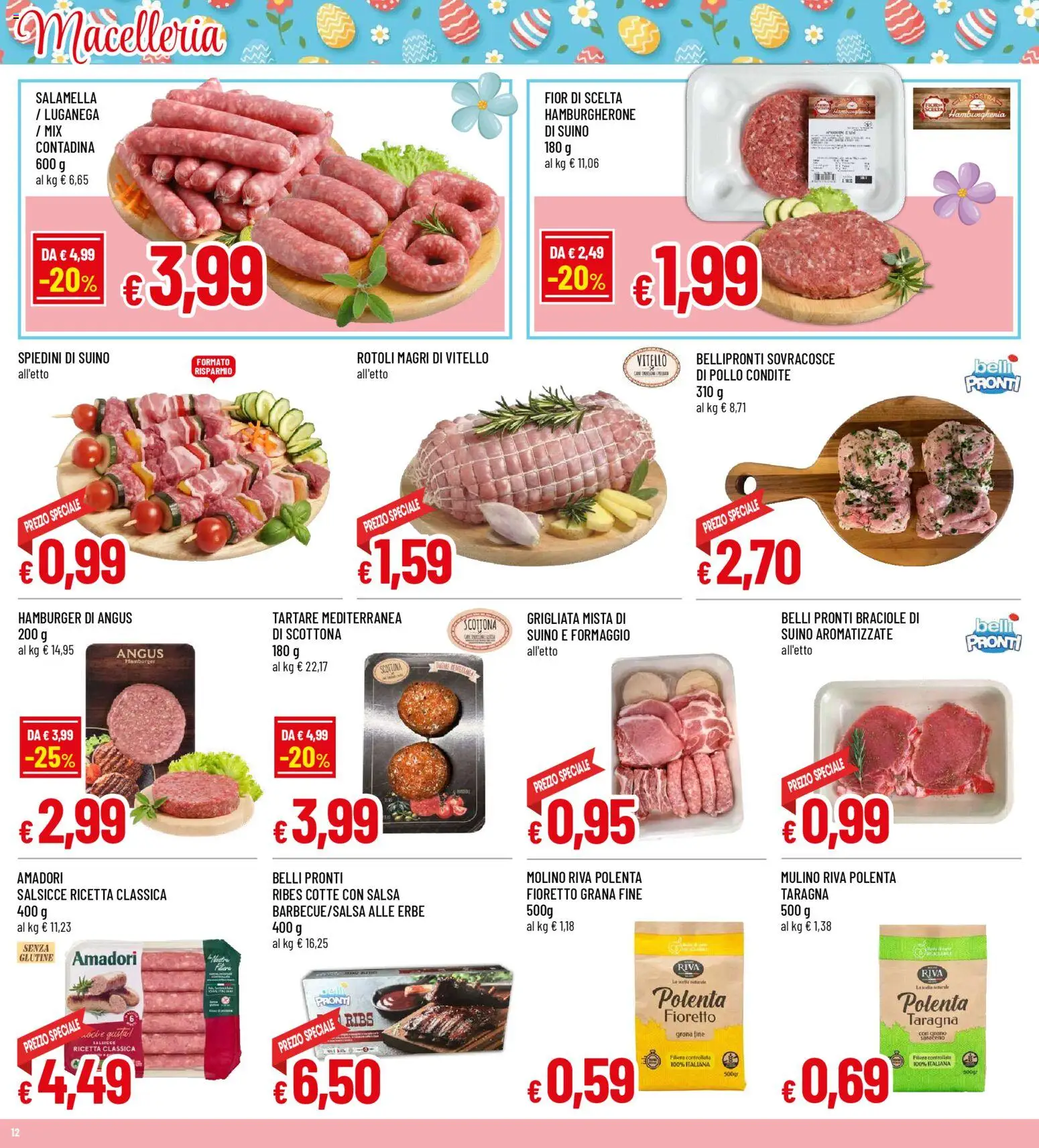Volantino Galassia del 23.03.2026 | Pagina: 12 | Prodotti: Pollo, Formaggio, Hamburger, Spiedini