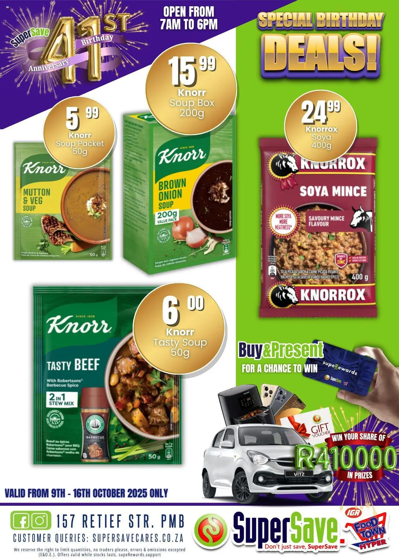 New Super Save catalogue – valid from 09.10.2025 | Page: 56 | Products: Box, Beef, Soup, Soya mince