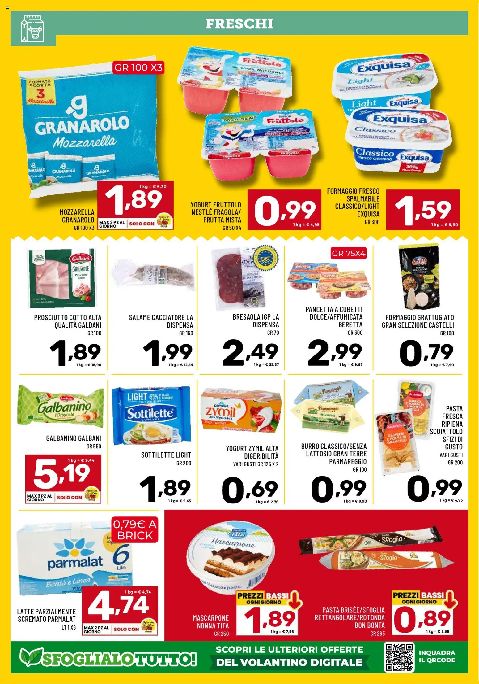 Volantino Il Centesimo del 25.11.2025 | Pagina: 10 | Prodotti: Gamberi, Mozzarella, Pasta, Mascarpone