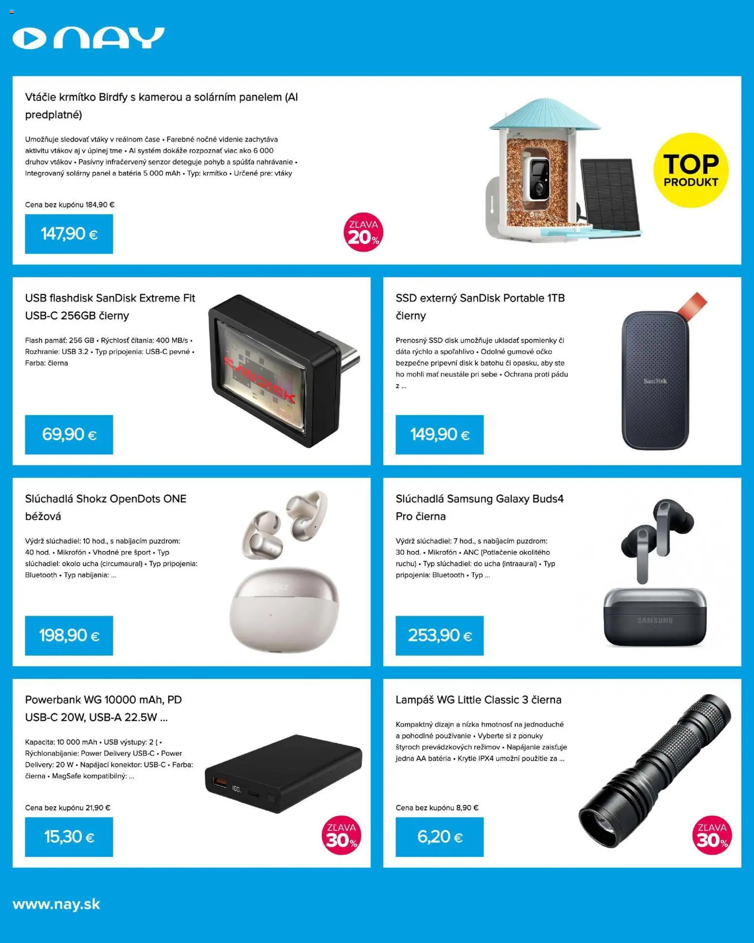 Nové NAY Elektrodom akcie – leták je platný od 13.04.2026 | Strana: 4 | Produkty: Samsung, Slúchadlá, Batéria