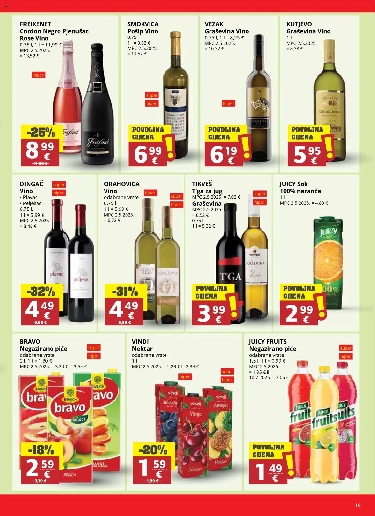 Ultra Gros katalog | vrijedi od 25.03.2026 | Stranica: 19 | Proizvodi: Sok, Vino