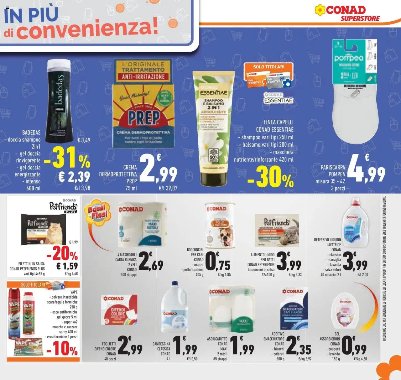 Volantino Conad del 04.06.2025 | Pagina: 43 | Prodotti: Carta igienica, Candeggina, Lavatrice, Lavanda