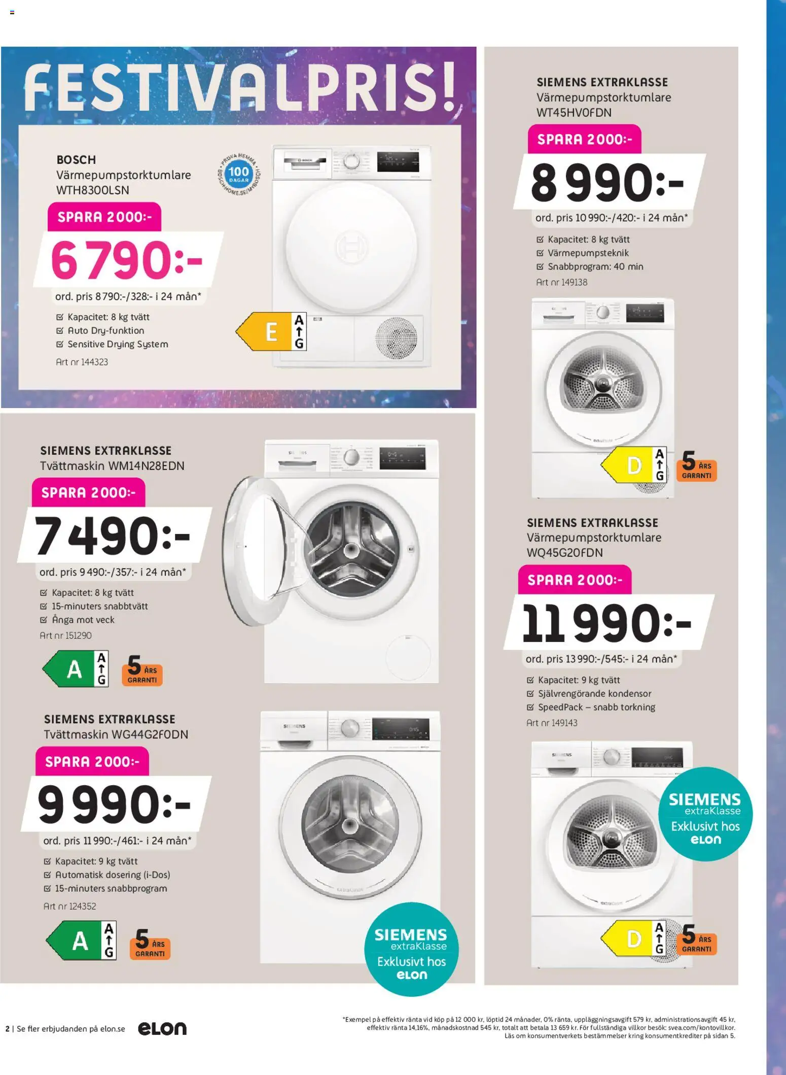 Elon reklamblad aktuell från 16.02.2026 | Sida: 2 | Produkter: Tvättmaskin