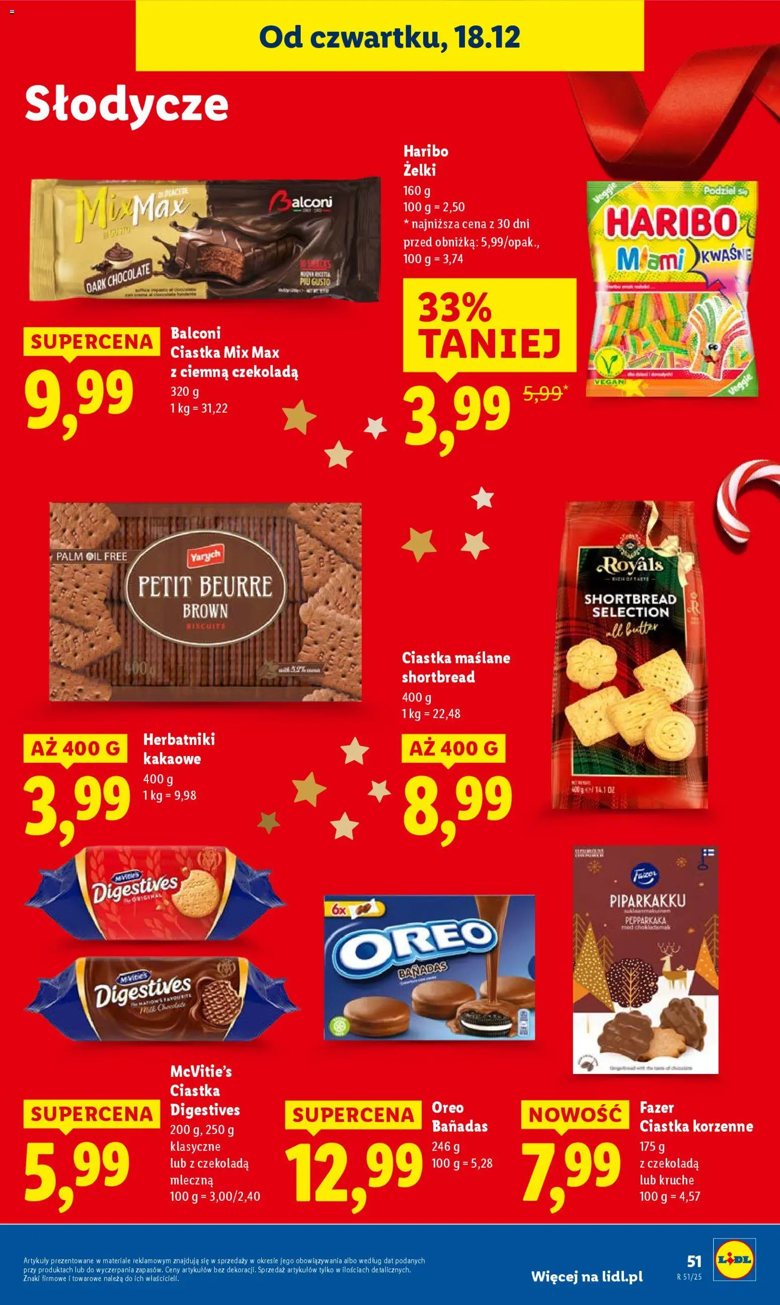 Lidl Gazetka od 18.12.2025 | Strona: 53 | Produkty: Czekolada mleczna, Herbatniki, Herbatniki kakaowe, Ciastka