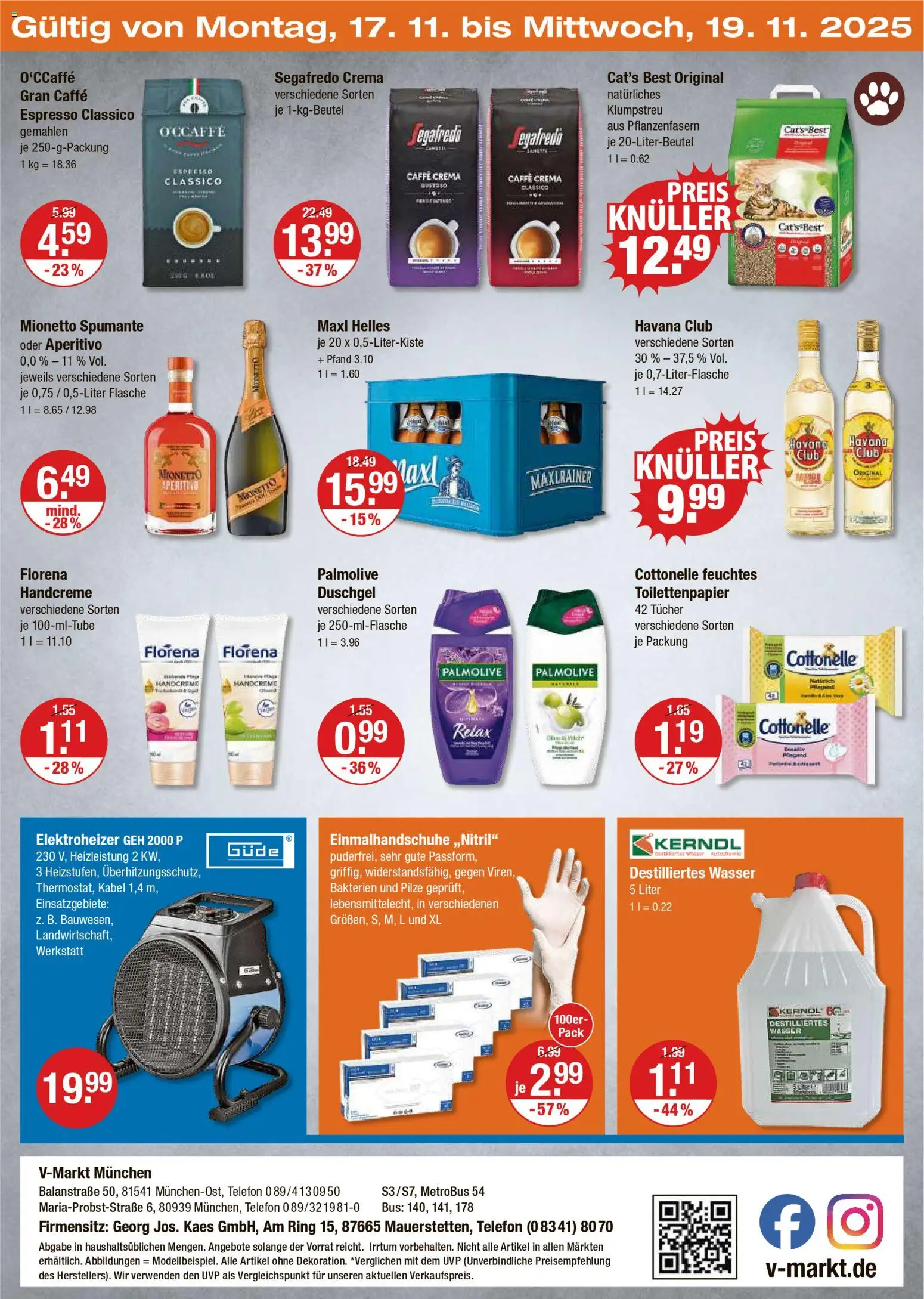 V-Markt - M&#252;nchen – gültig ab 13.11.2025 | Seite: 24 | Produkte: Kabel, Havana club, Wasser, Segafredo