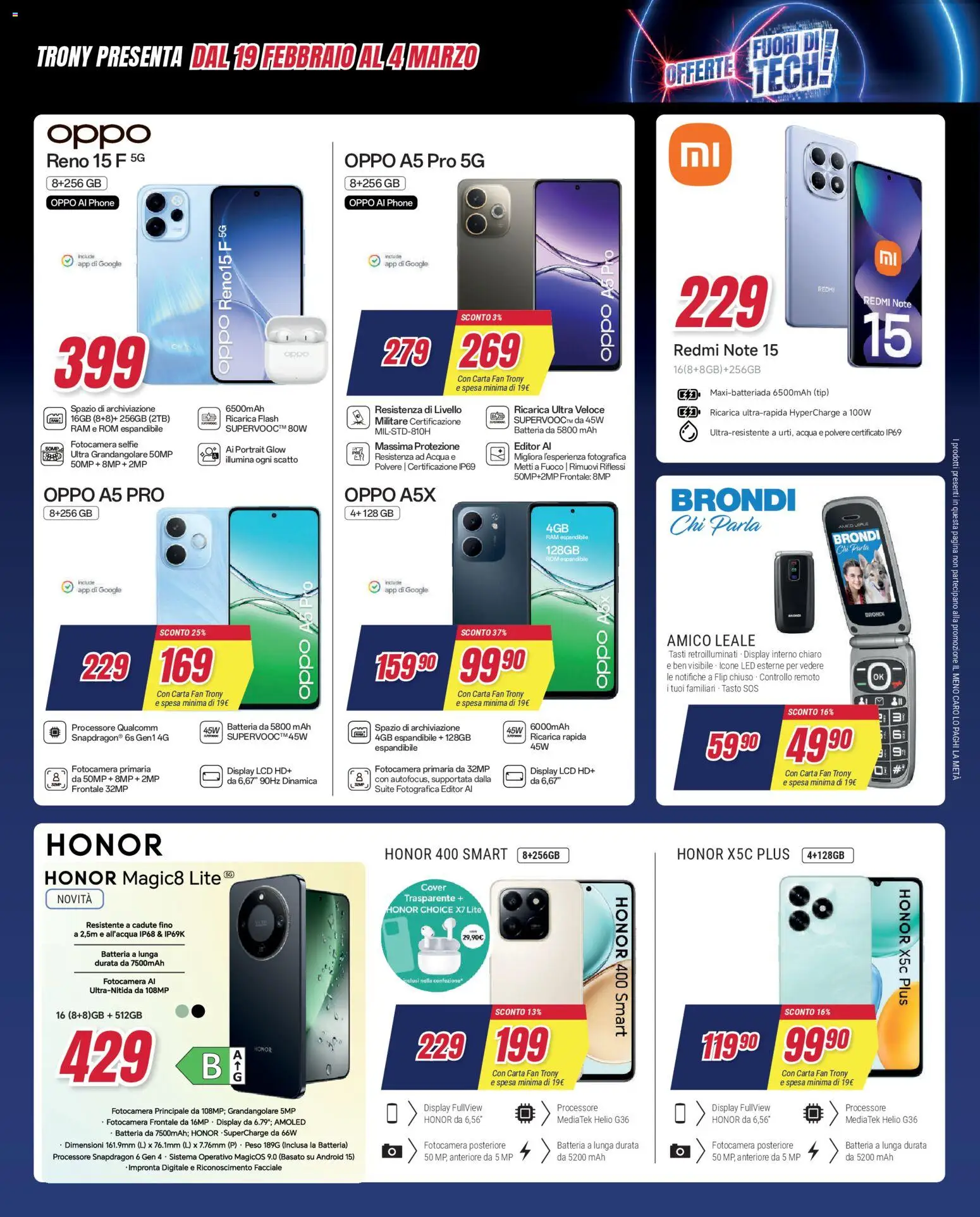 Volantino Trony del 19.02.2026 | Pagina: 18 | Prodotti: Acqua, Fotocamera, Fan, Batteria