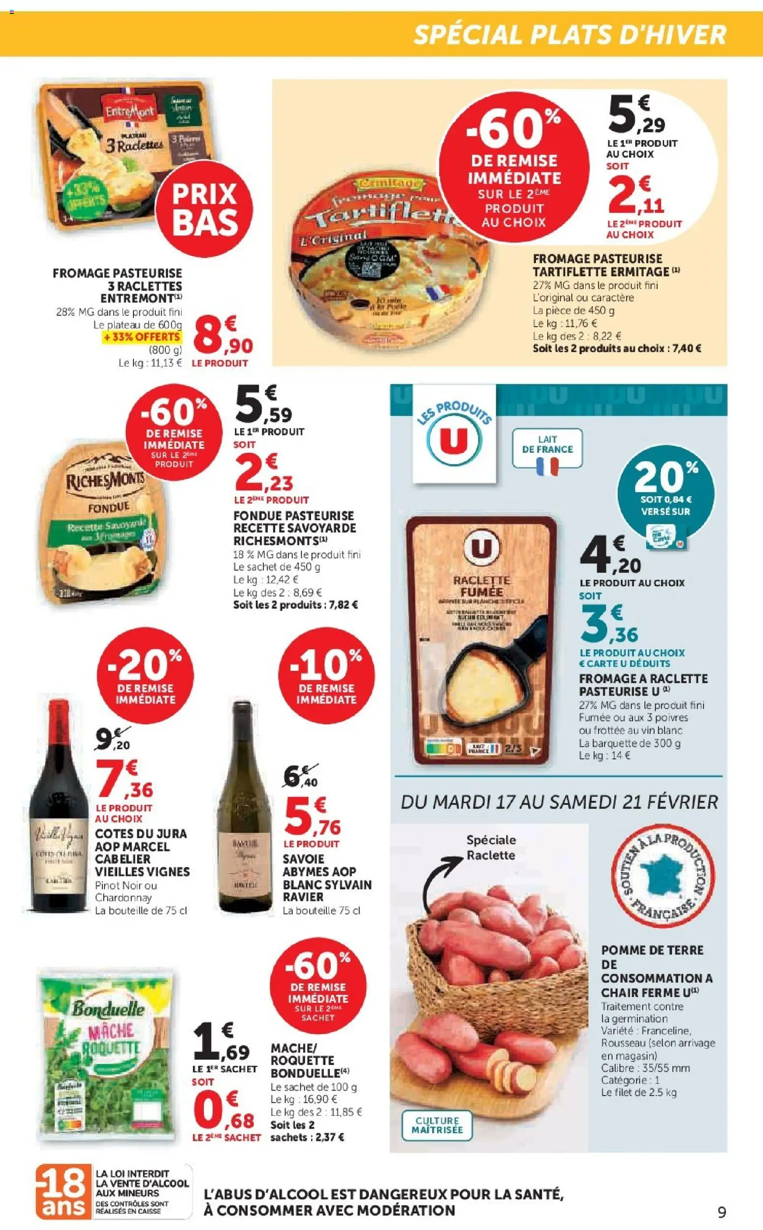 {H1} | Page: 9 | Produits: Pomme, Plateau, Roquette, Lait