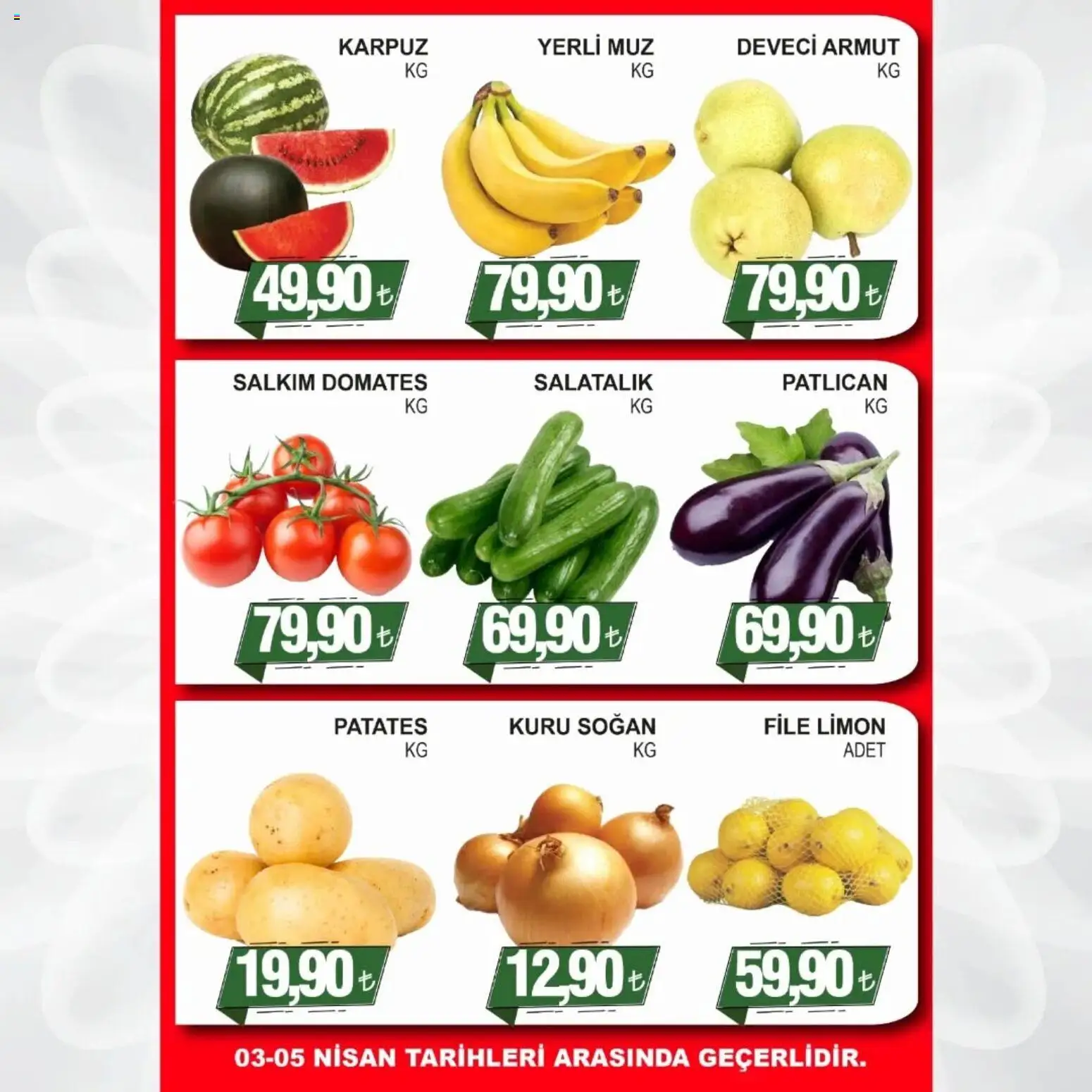 Furpa - Katalog Muhteşem Fiyatlar - 03.04.2026 tarihinden itibaren geçerlidir | Sayfa: 5 | Ürünler: Muz, Patates, Limon, Patlıcan