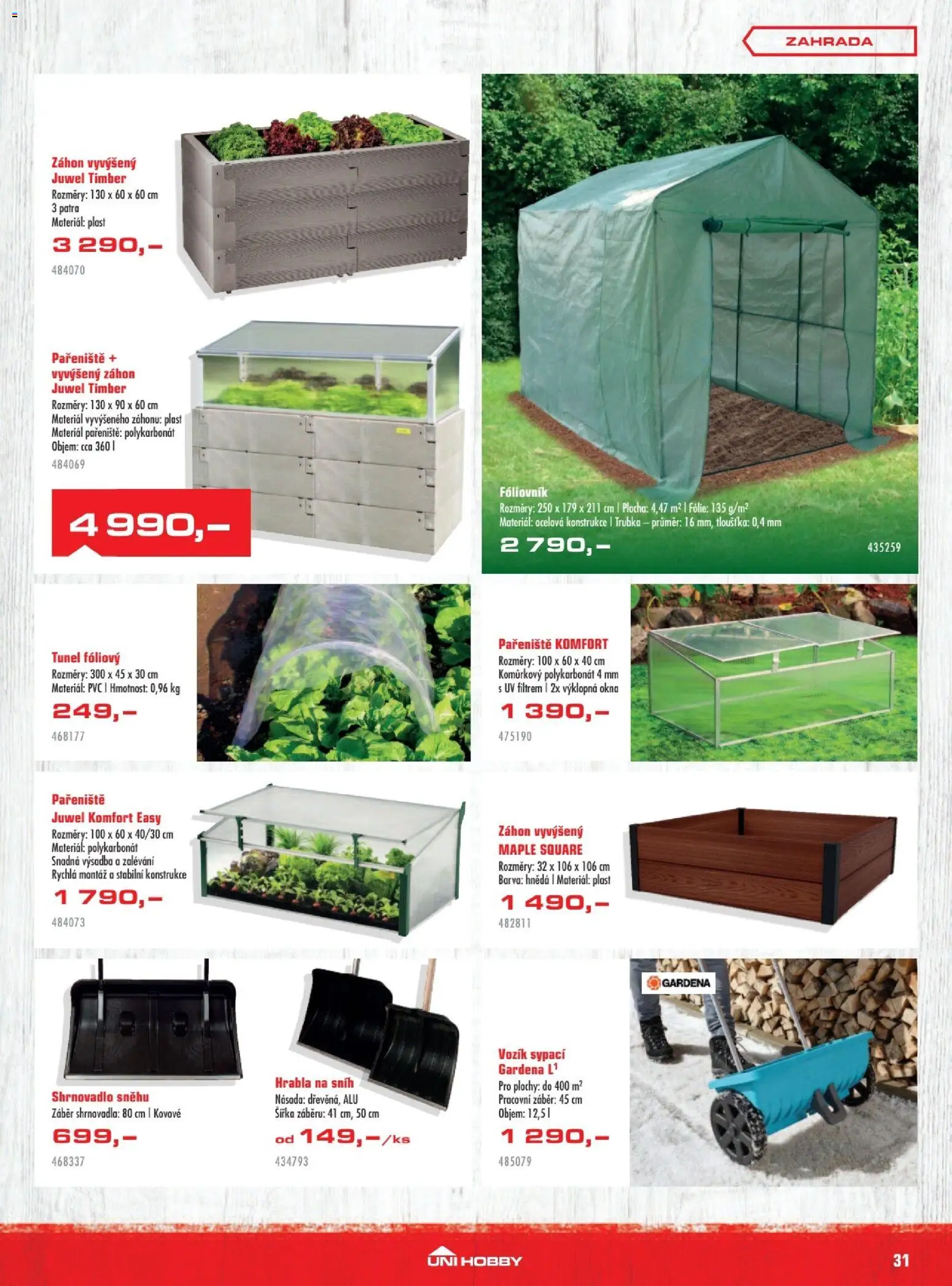 Uni Hobby leták od 08.01.2026 | Strana: 31 | Produkty: Pařeniště, Fólie, Fóliovník, Trubka